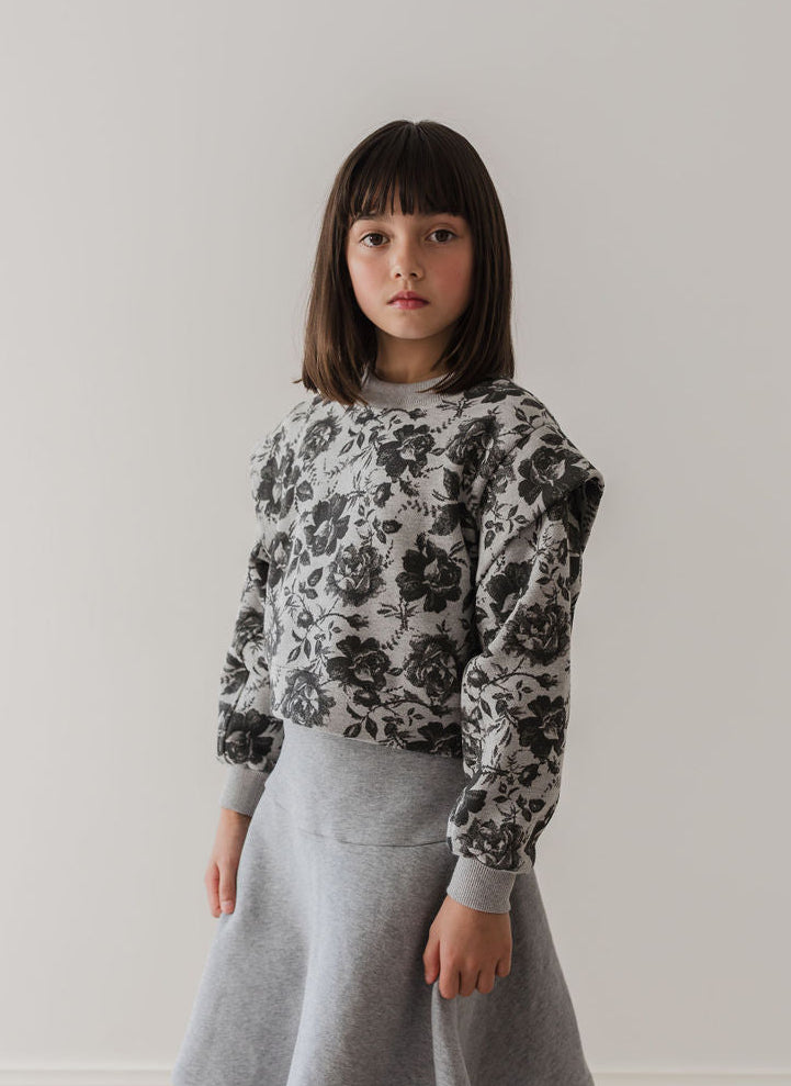 Black Rose Printed Sweat Top