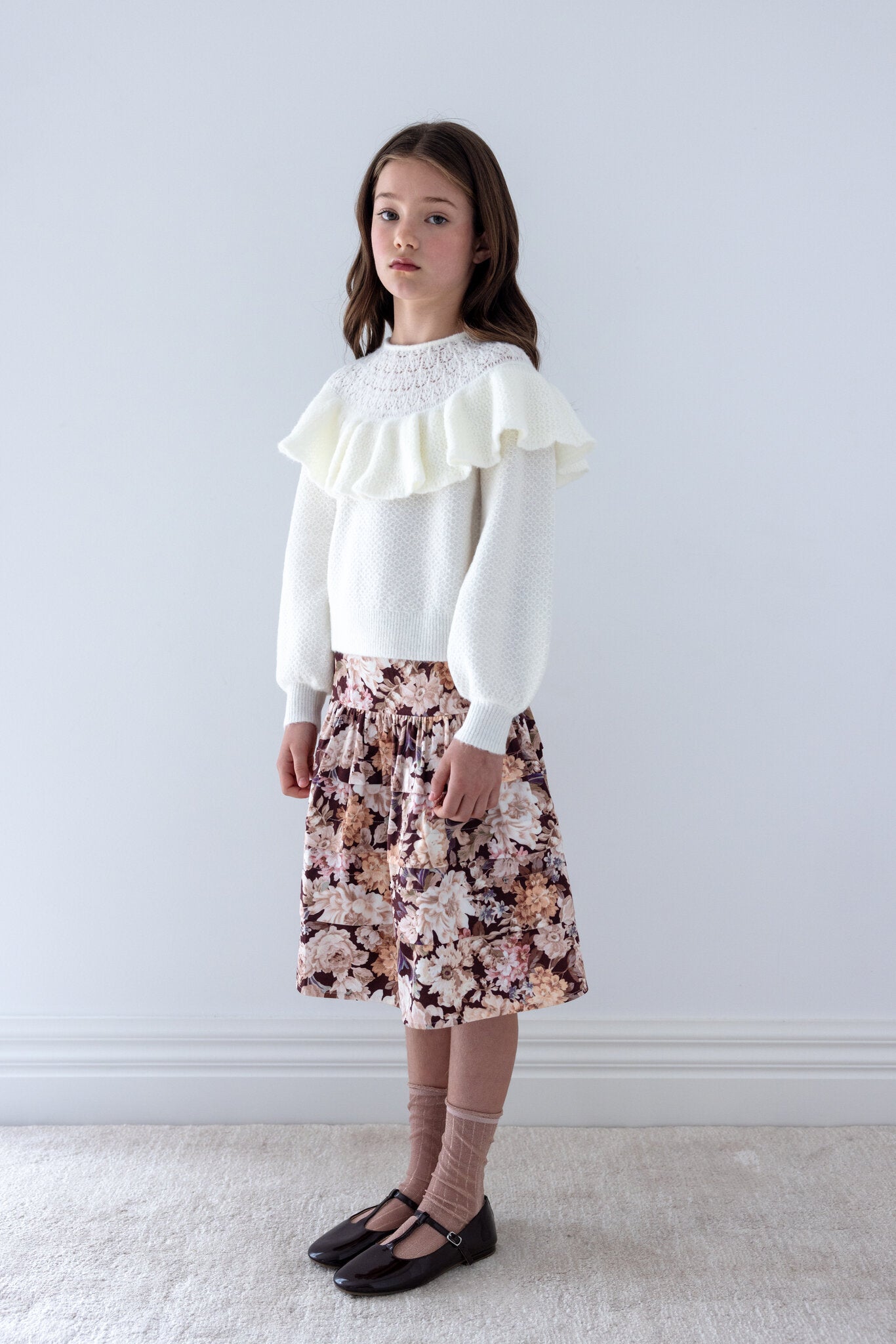 Pointelle Ruffle Sweater