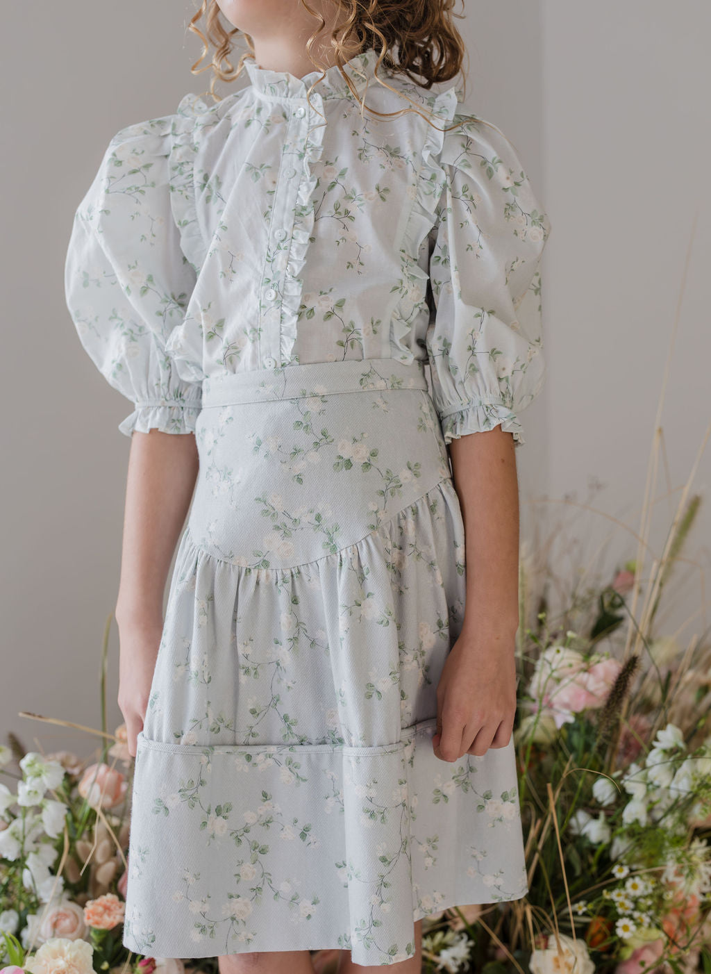 Ruffle Front Voile Blouse
