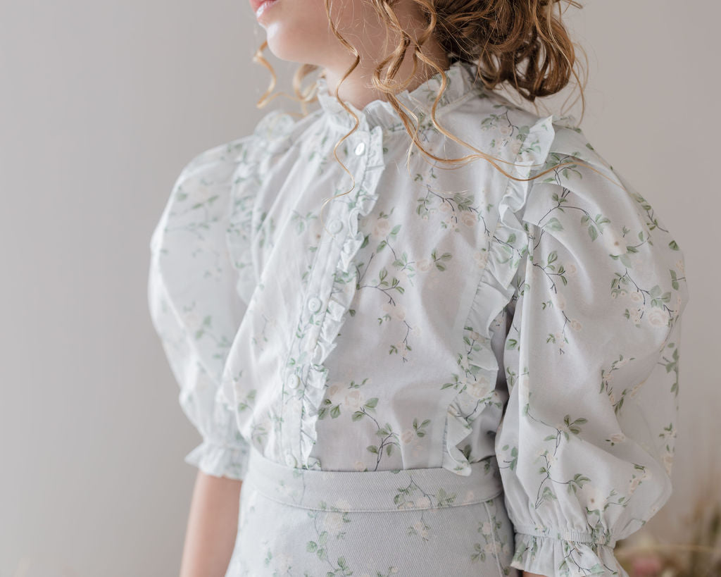 Ruffle Front Voile Blouse