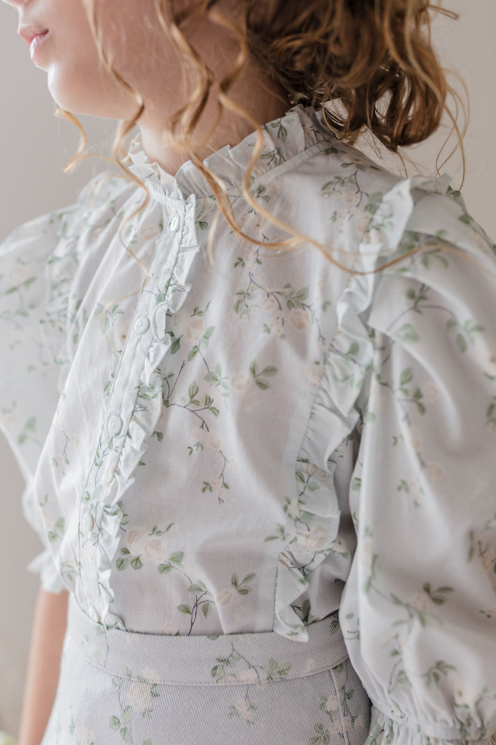 Ruffle Front Voile Blouse