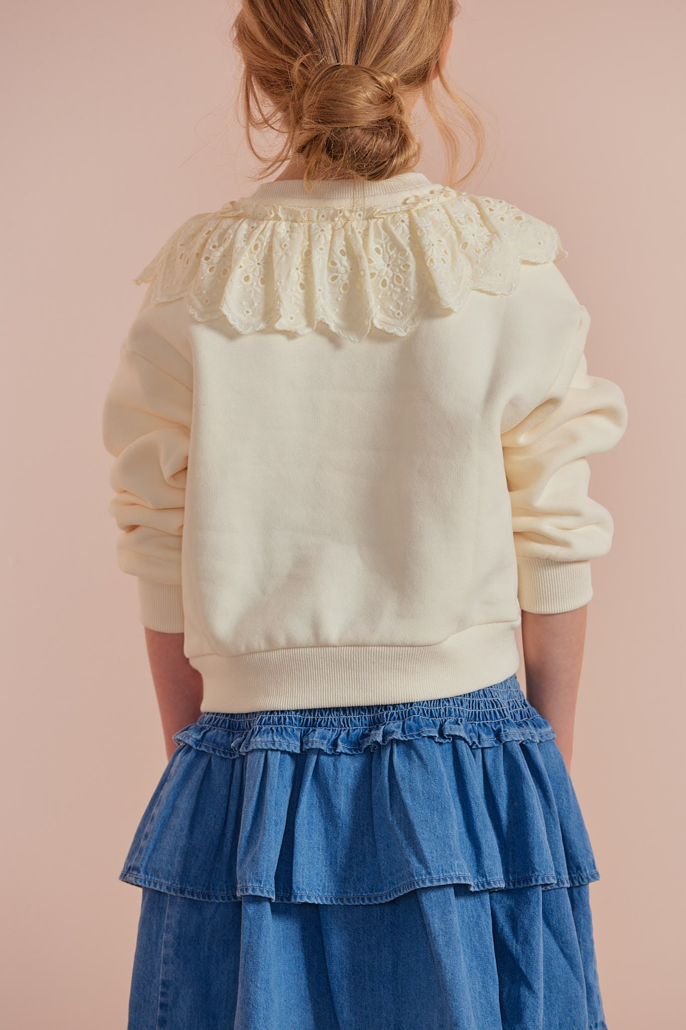 Lace Ruffle Sweat Top
