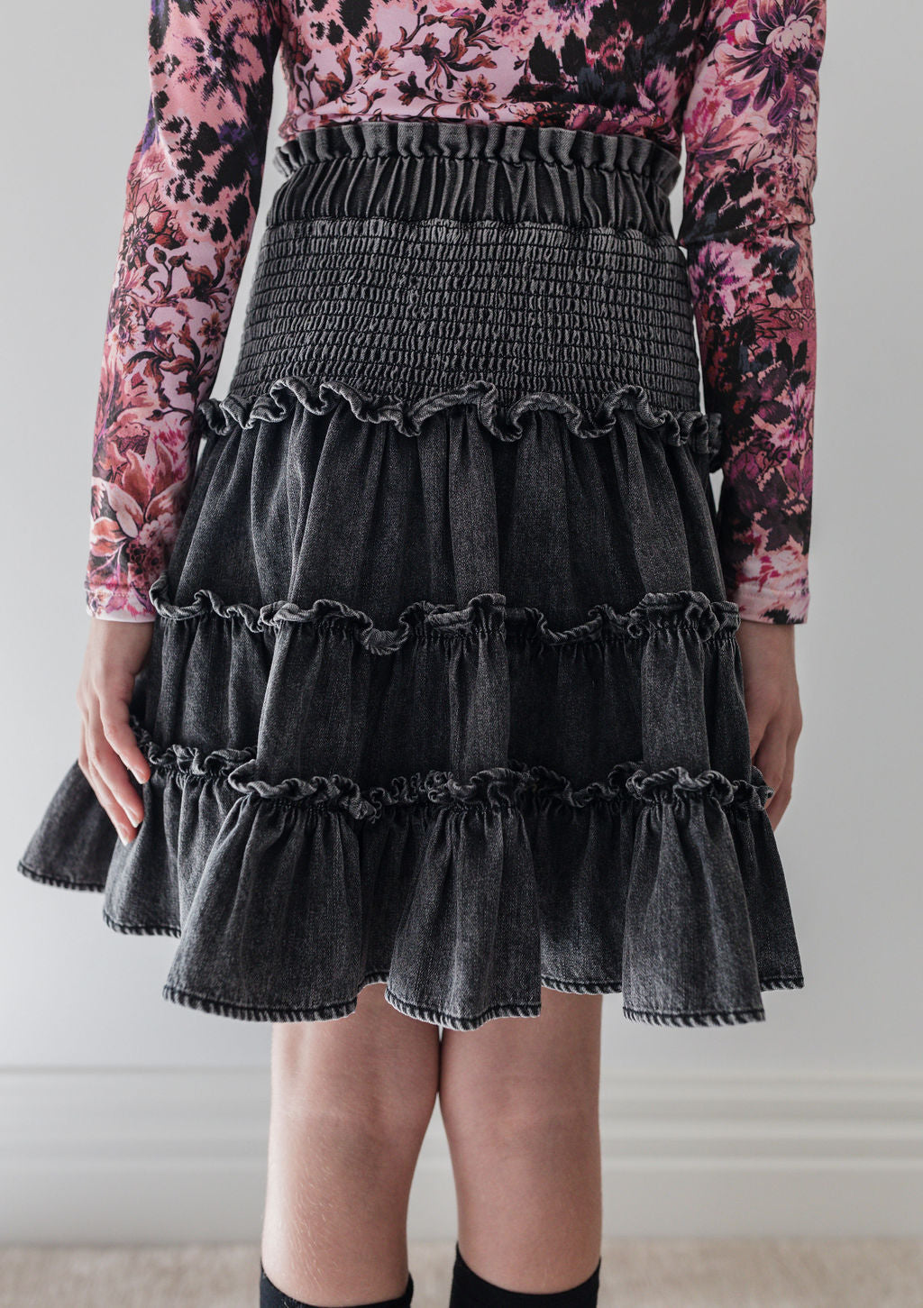 Black Chambray Skirt