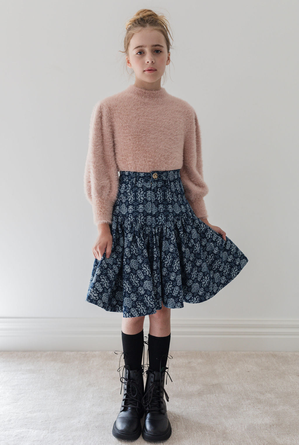 Fleur De Lis Denim Skirt