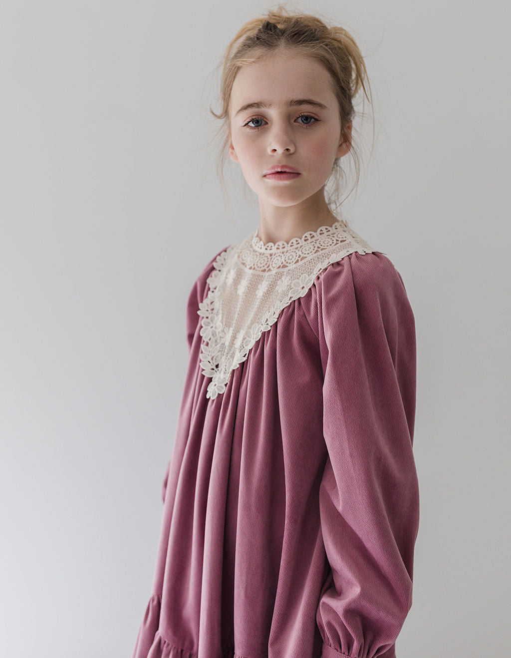 Berry Cord Dress with Applique