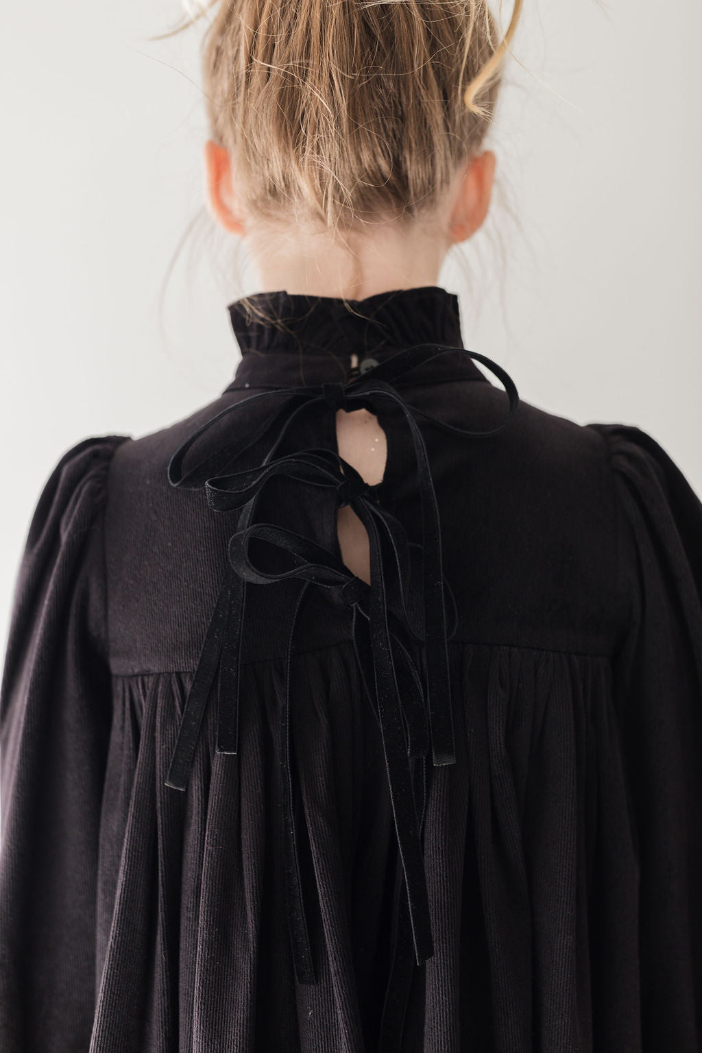 Black Cord Dress with Ribbons