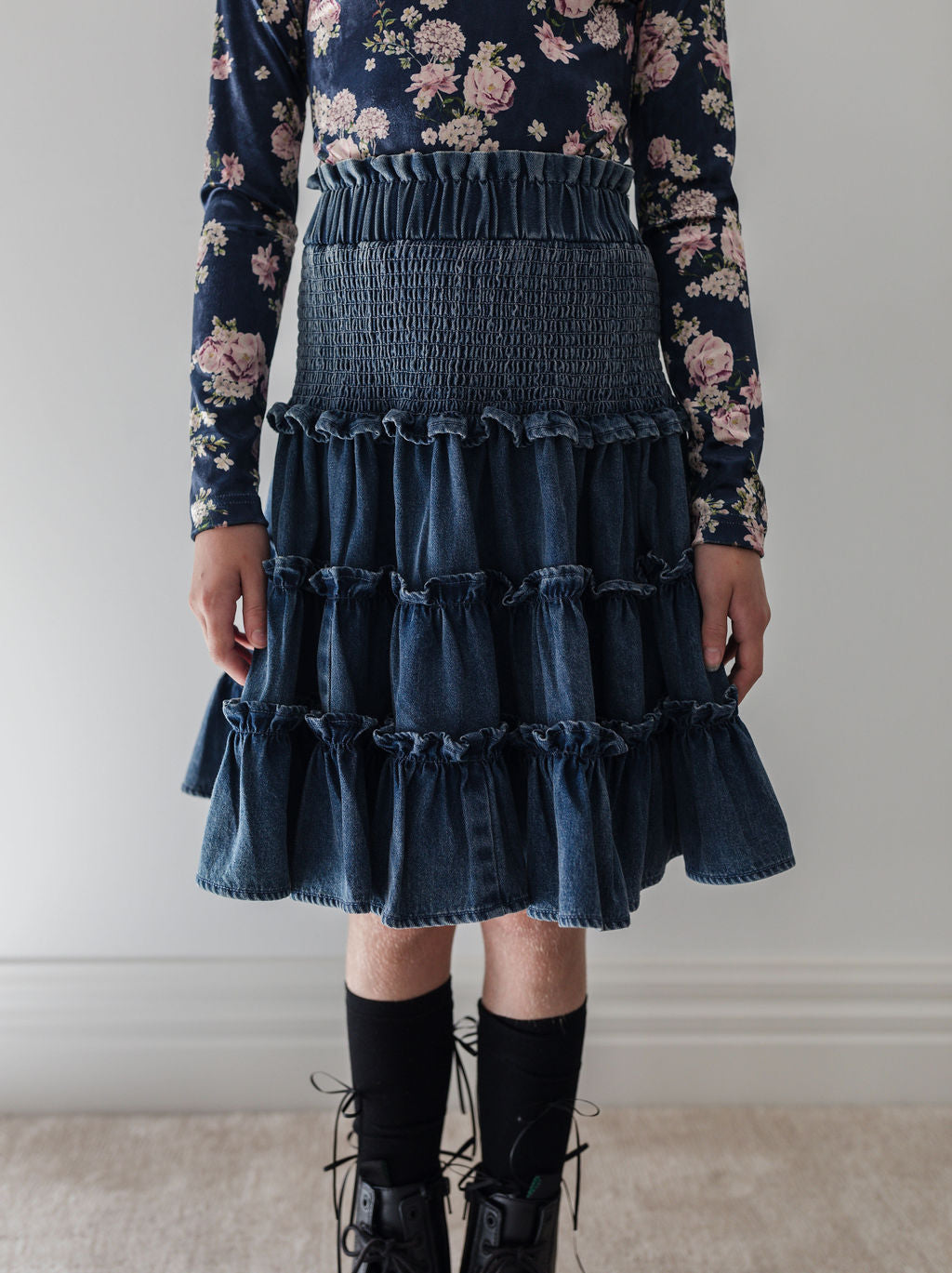 Vintage Wash Chambray Skirt