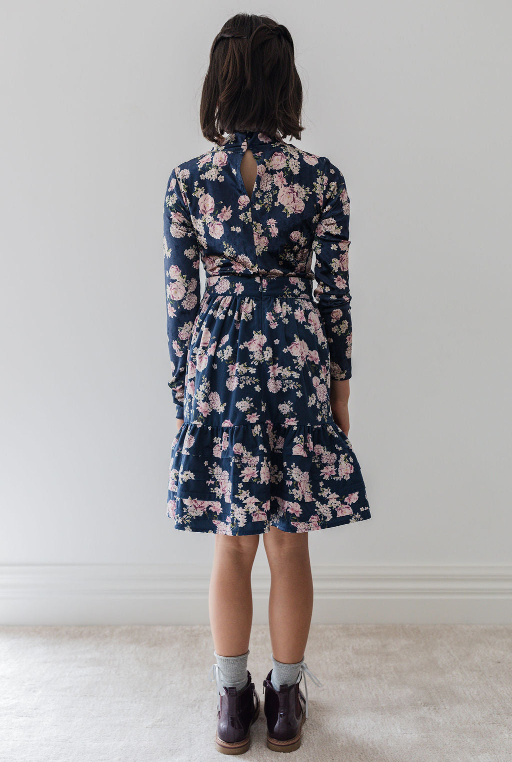 Lilac Floral Cord Skirt