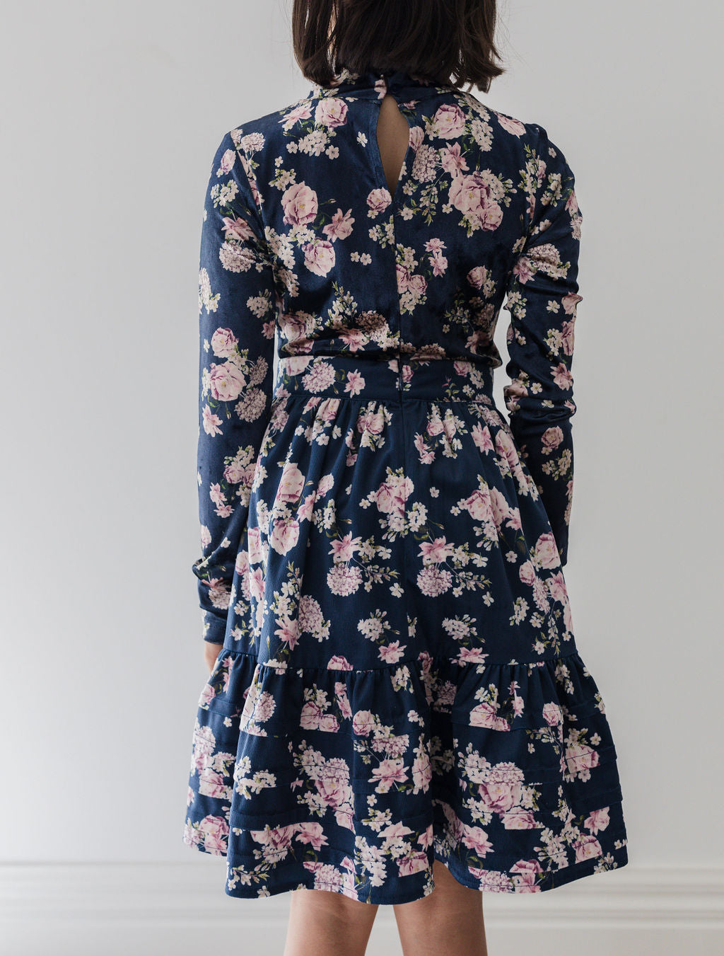 Lilac Floral Cord Skirt