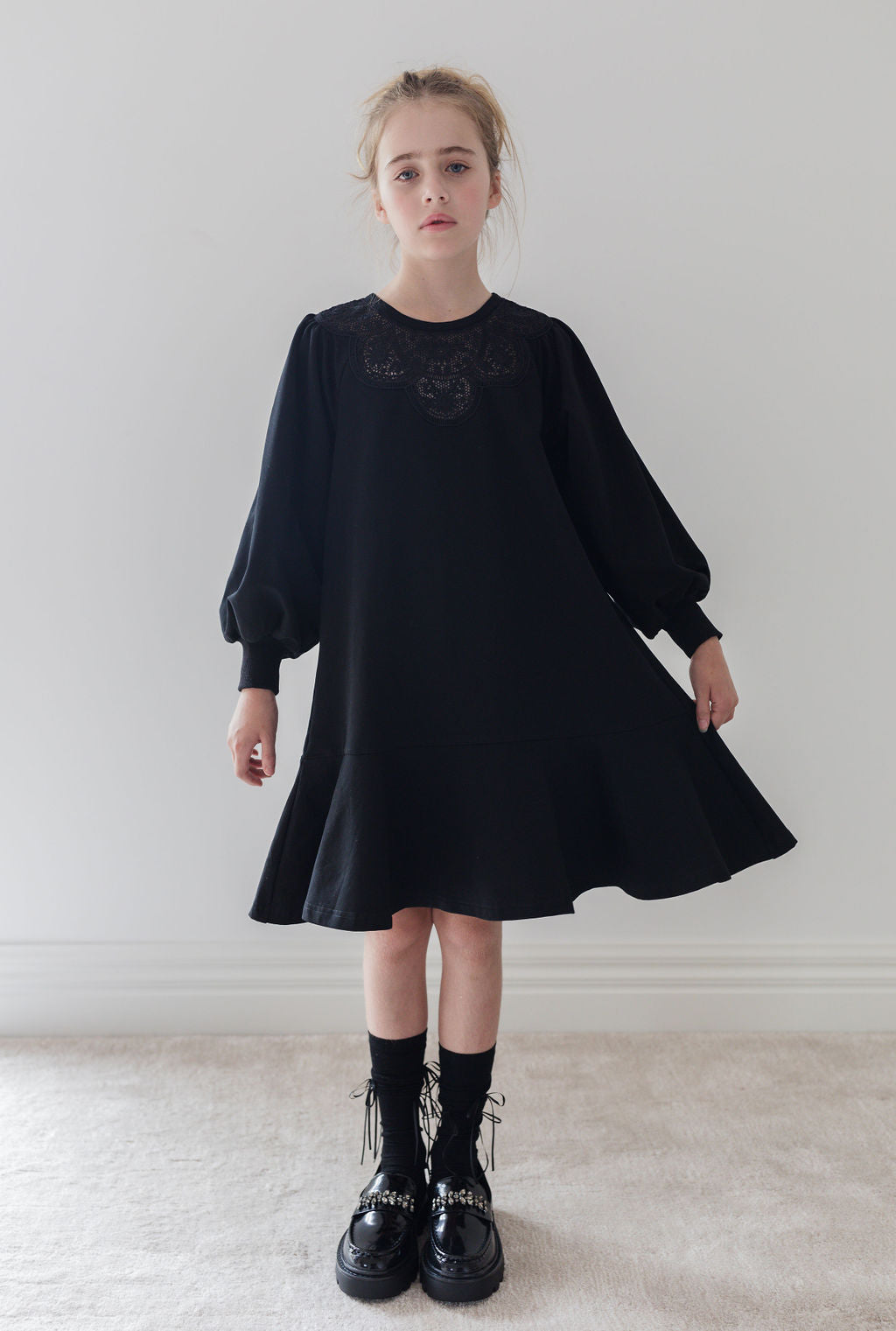 Black Sweat Dress with Applique