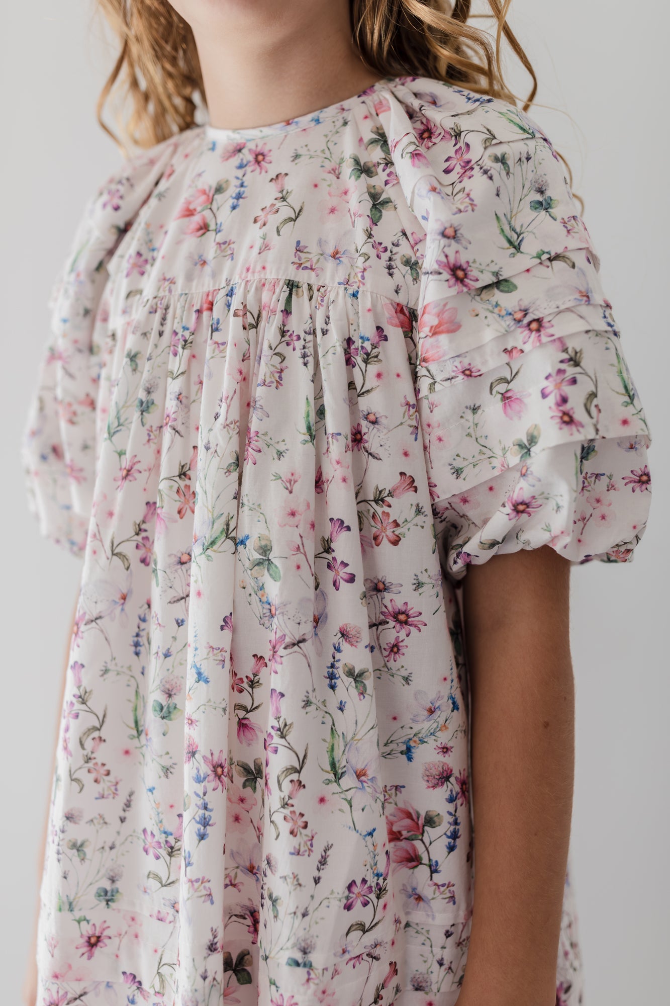 Whispy Floral Print Voile Dress