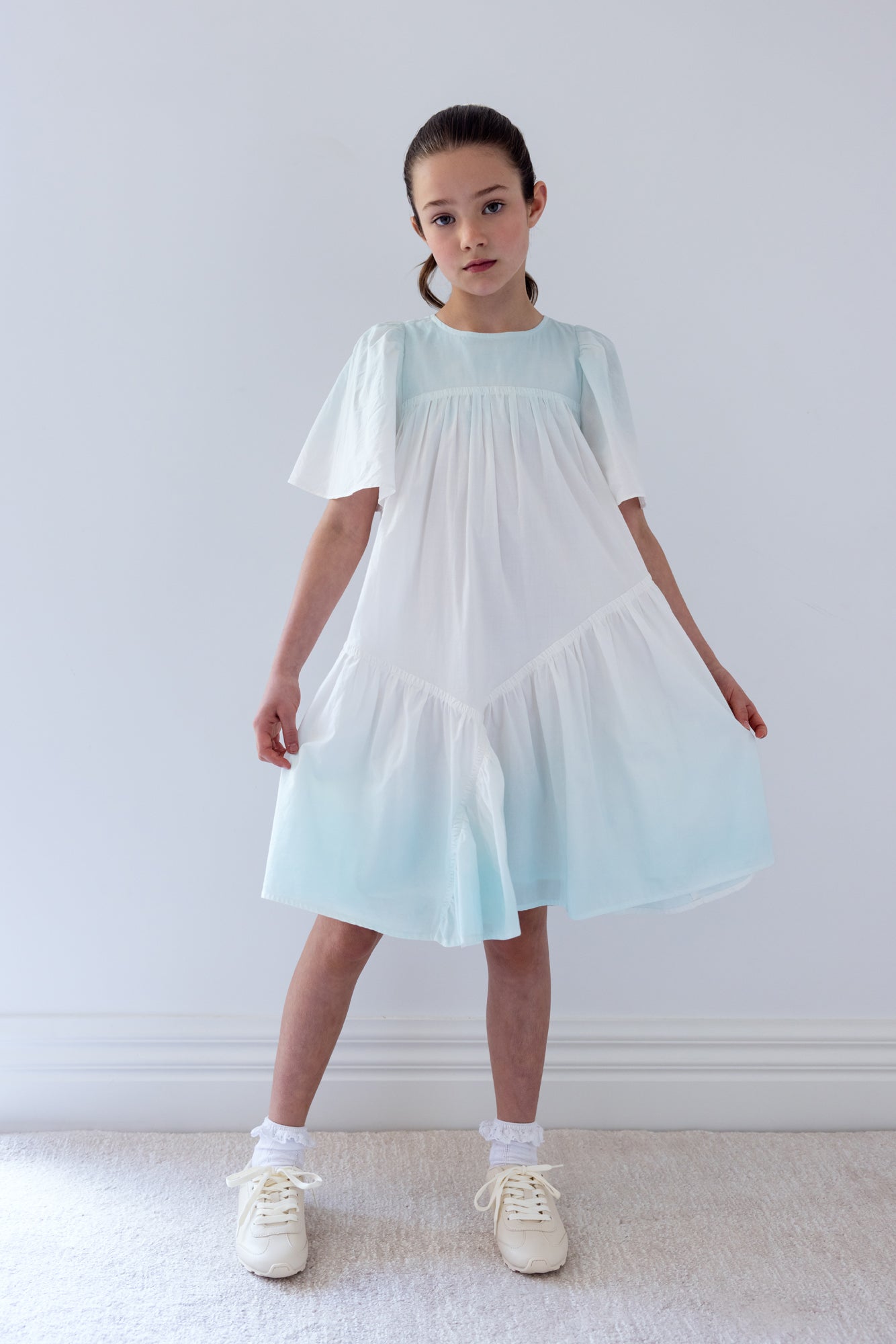Aqua Tie Dye Voile Dress