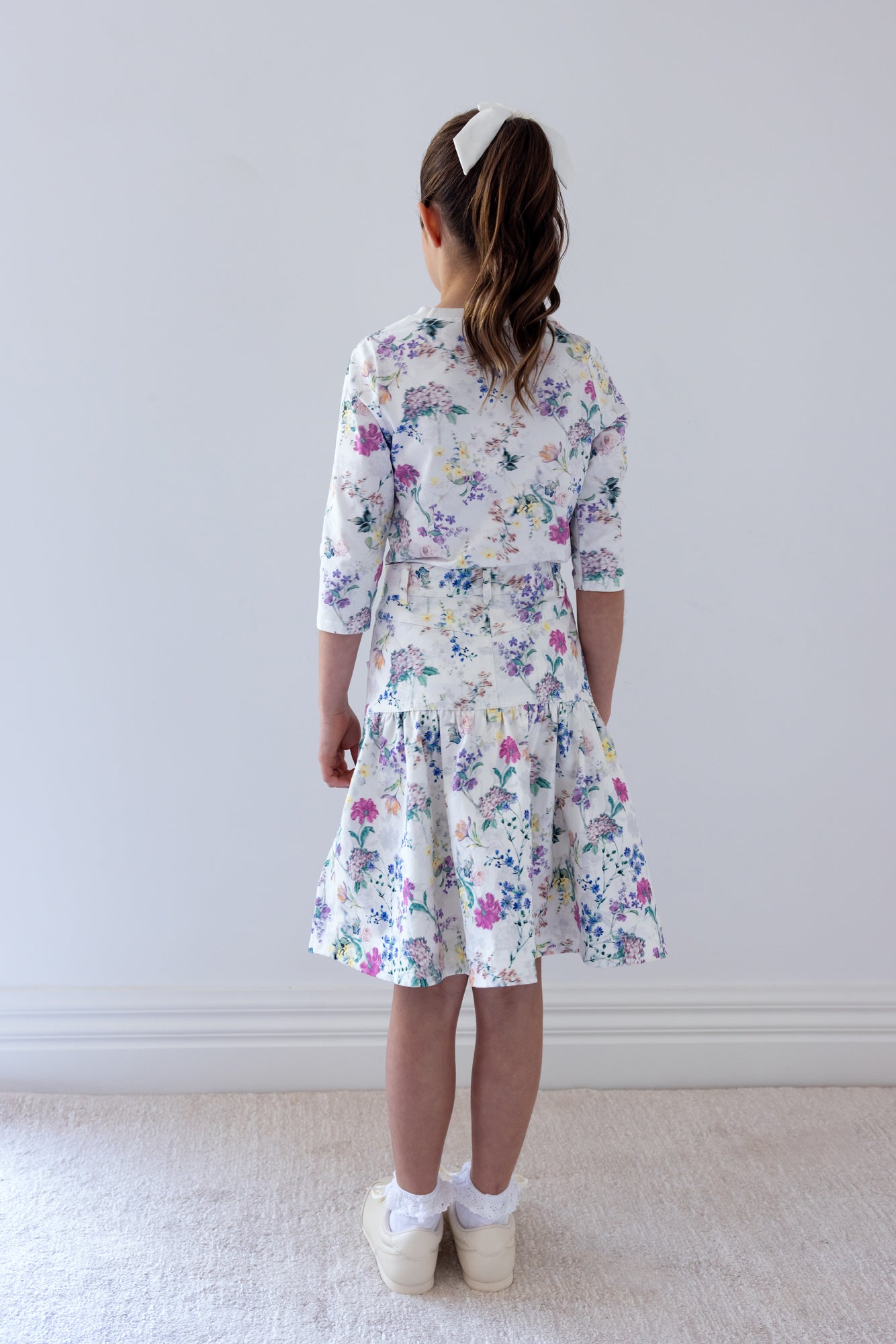 Garden Print Denim Skirt