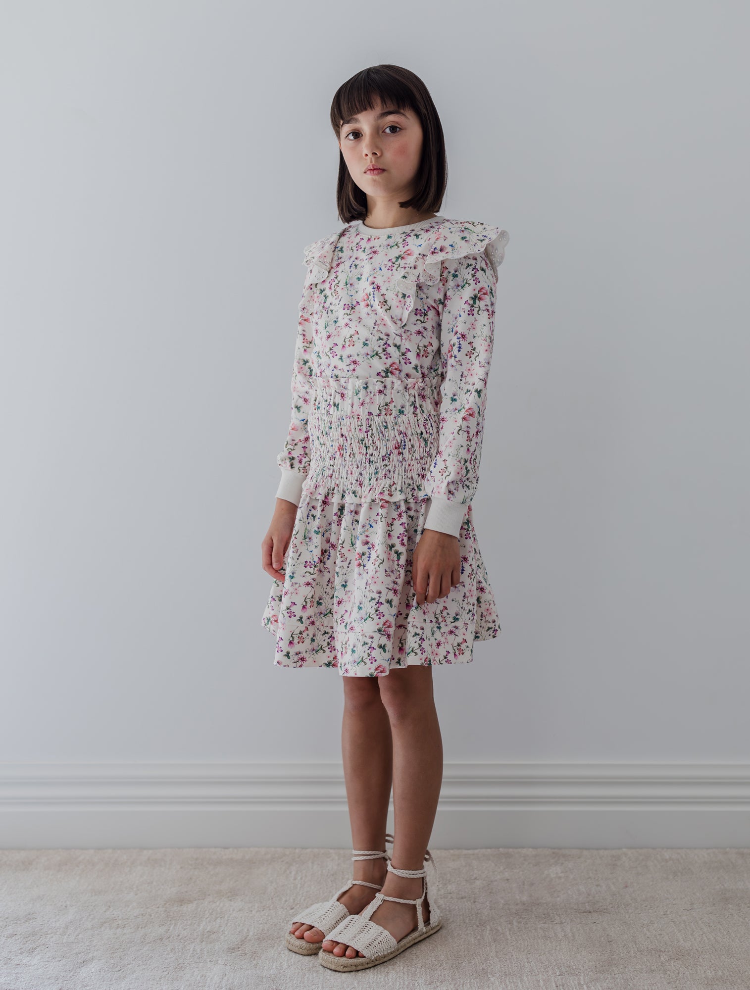 Whispy Floral Print Sweat Top