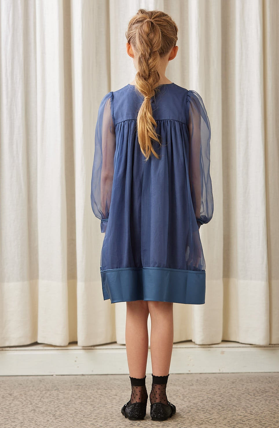 Organza Dress with Satin Hem