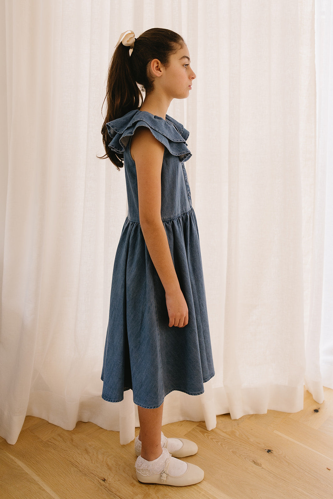 Chambray Floaty Collar Dress