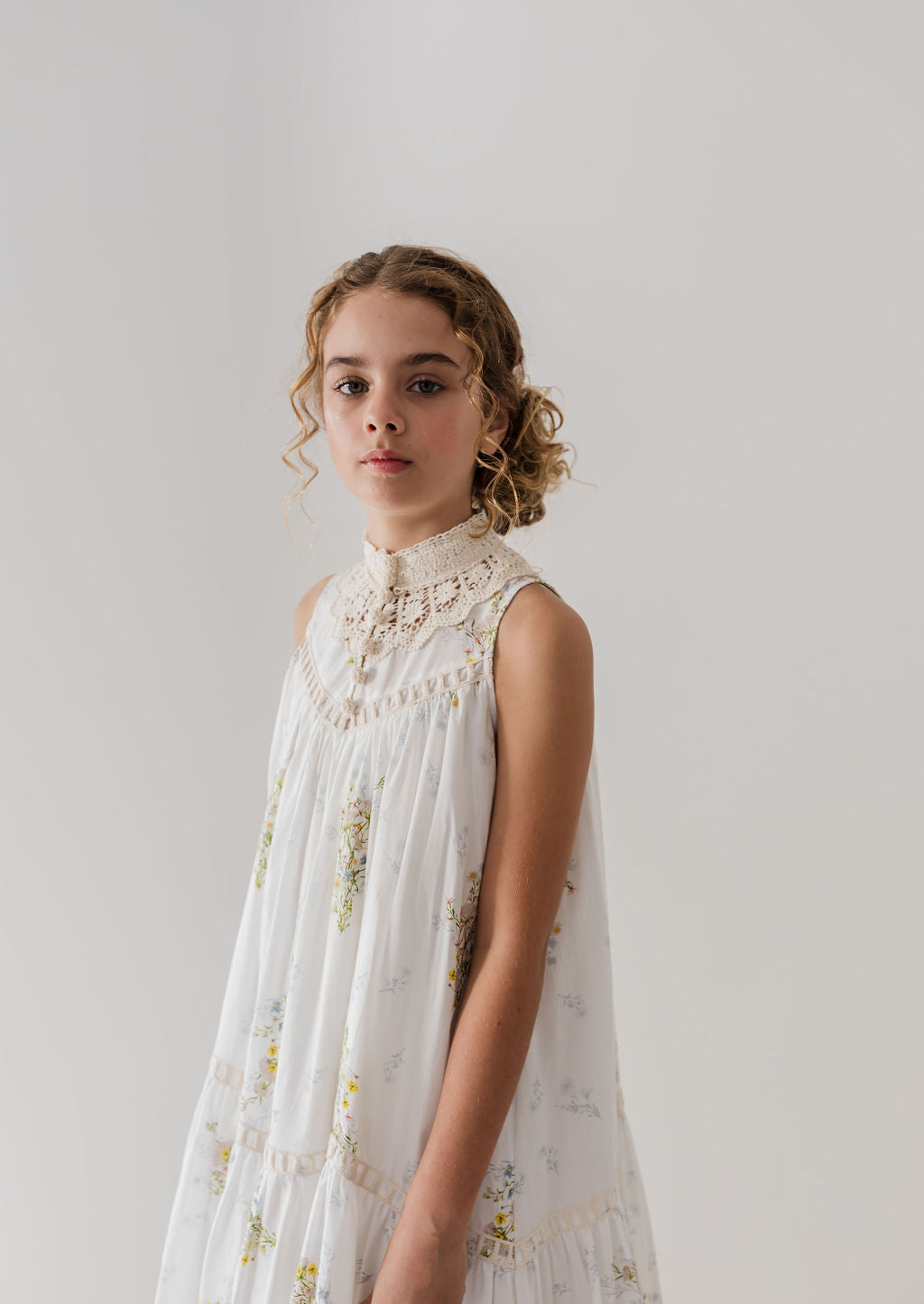 Doily Applique Voile Sleeveless Dress