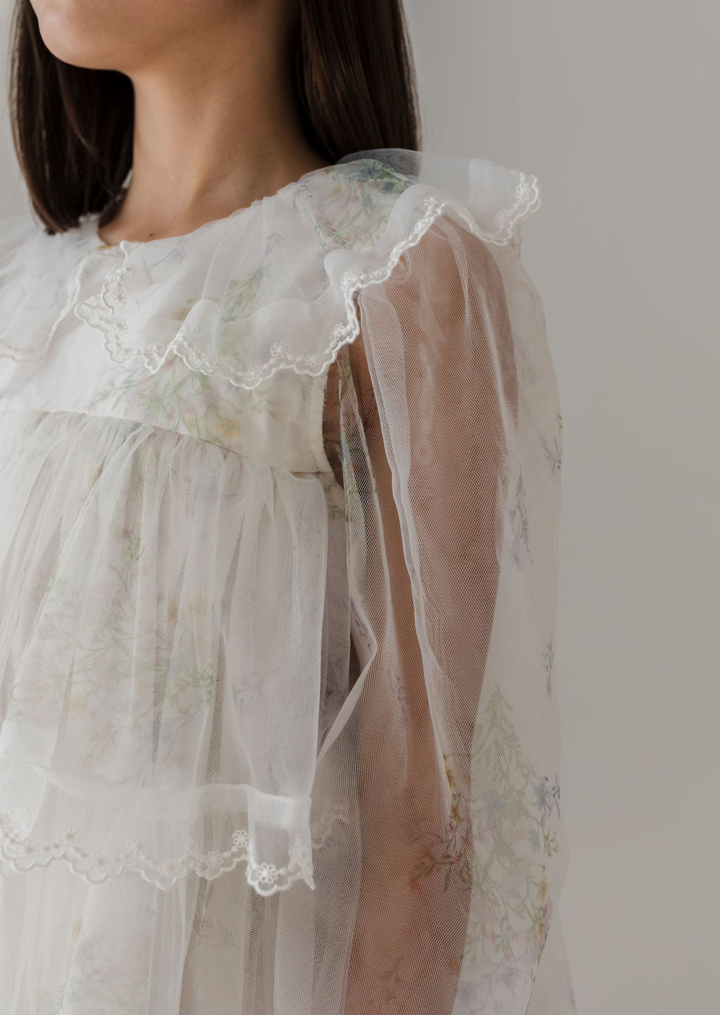 Long Sleeve Spring Meadow Short Tulle Dress