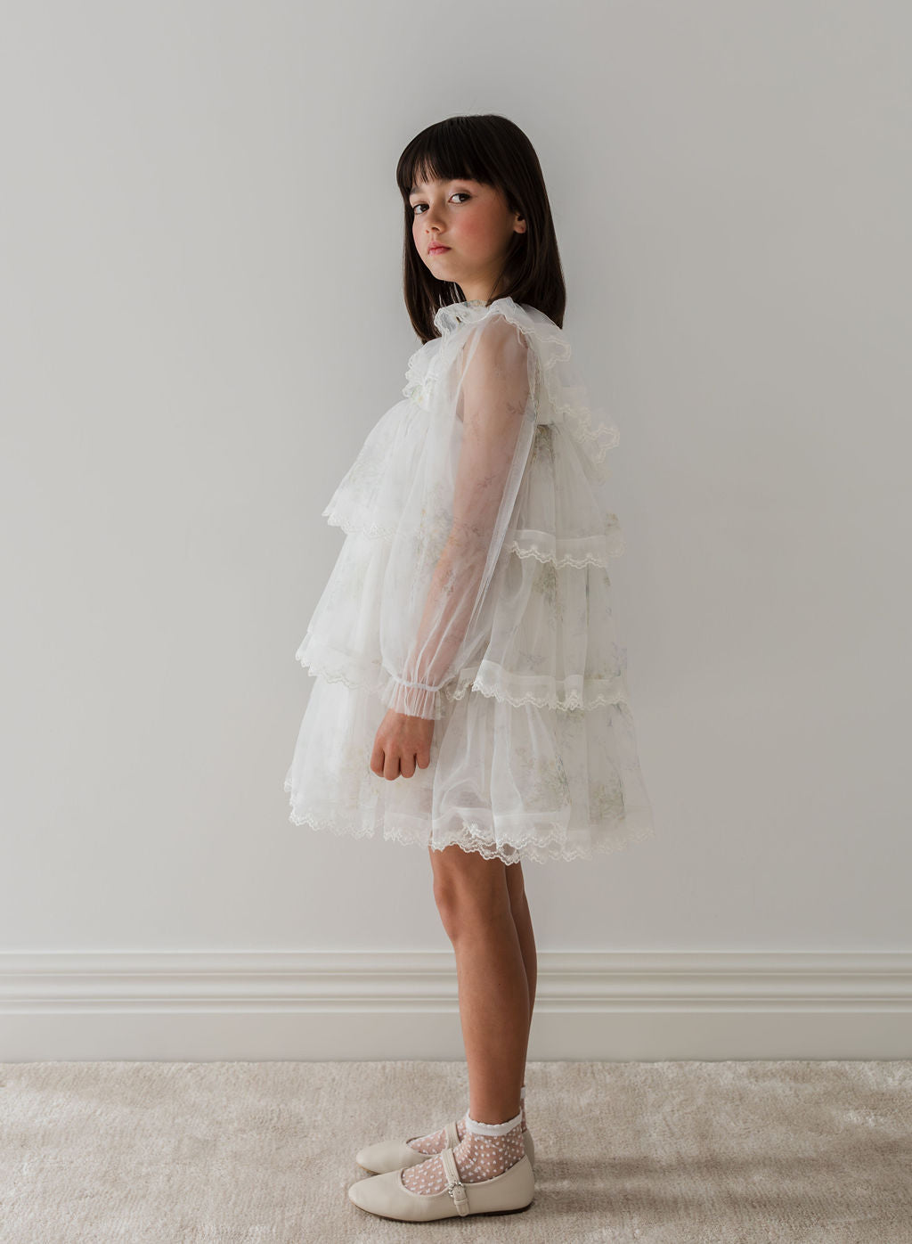 Long Sleeve Spring Meadow Short Tulle Dress