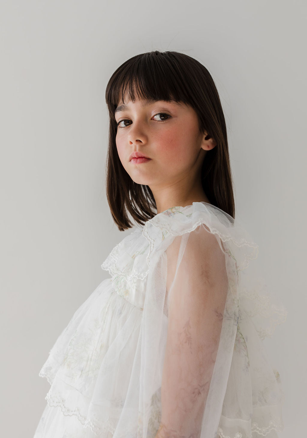 Long Sleeve Spring Meadow Short Tulle Dress