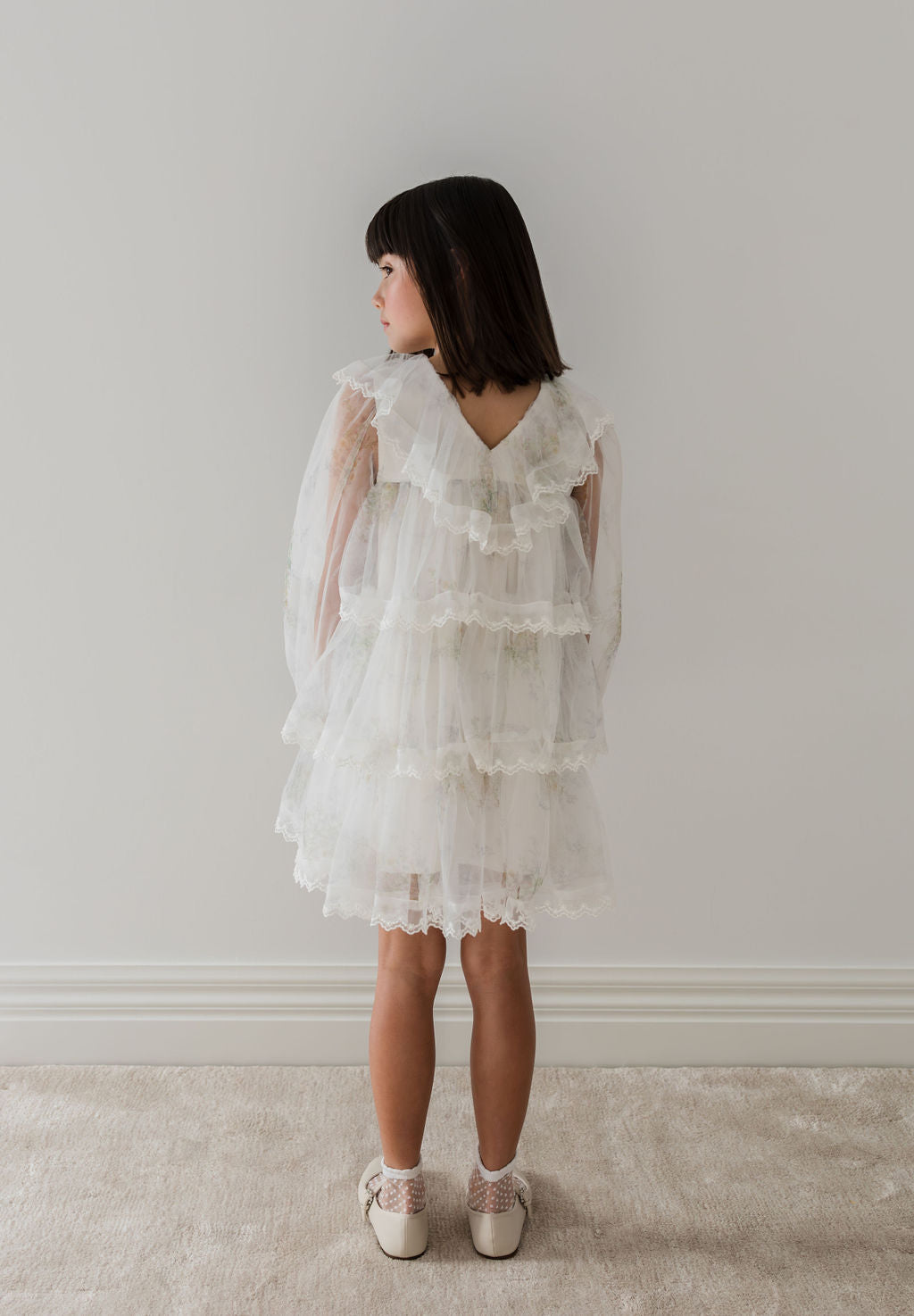 Long Sleeve Spring Meadow Short Tulle Dress