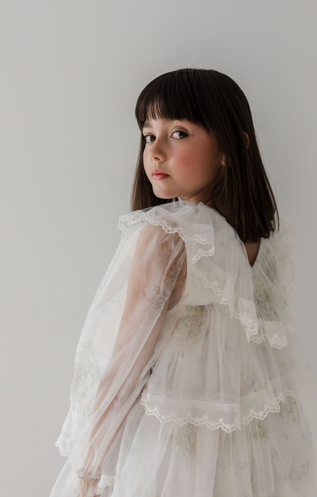 Long Sleeve Spring Meadow Short Tulle Dress