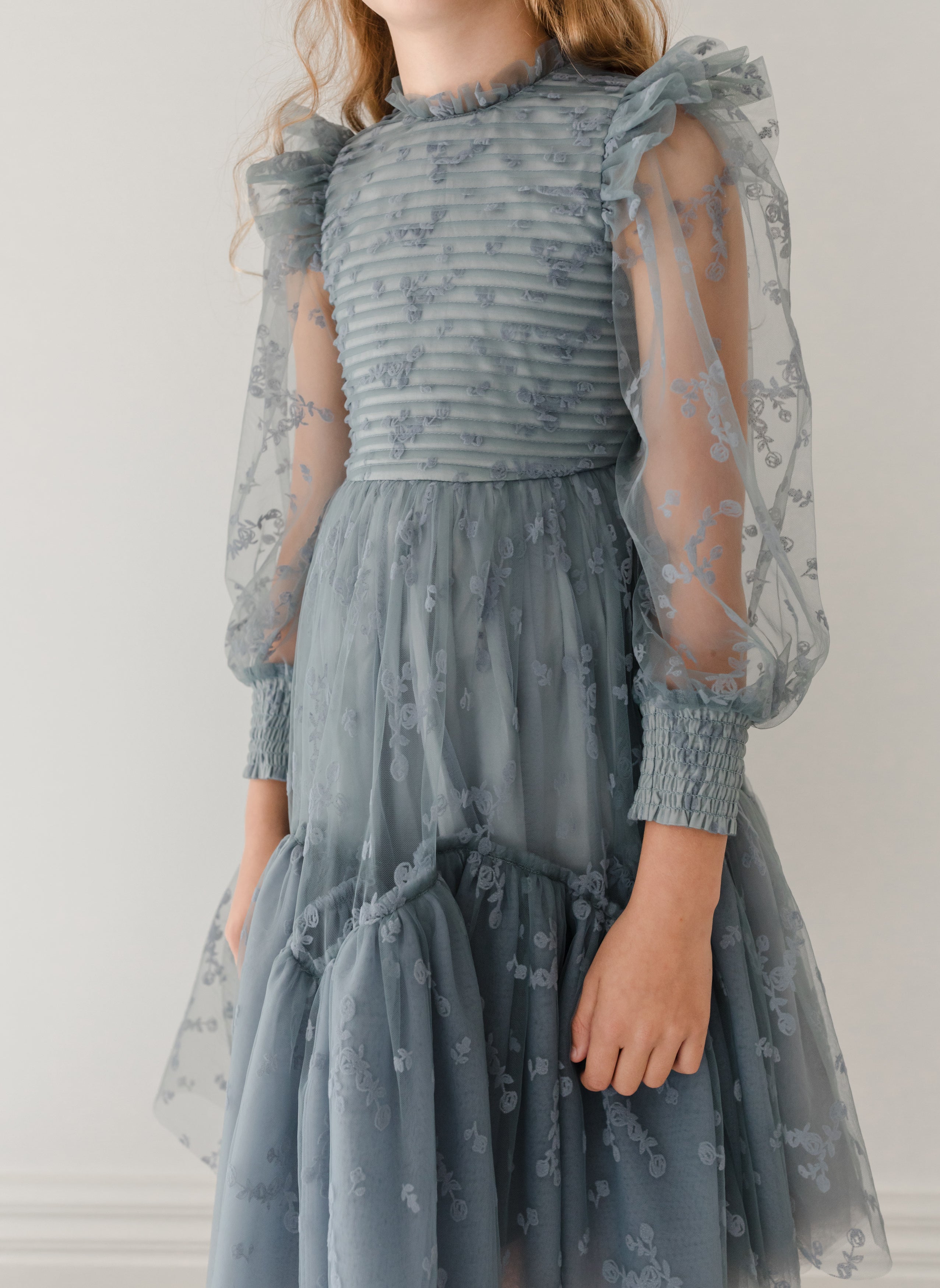 Flocked Velvet Tulle Dress
