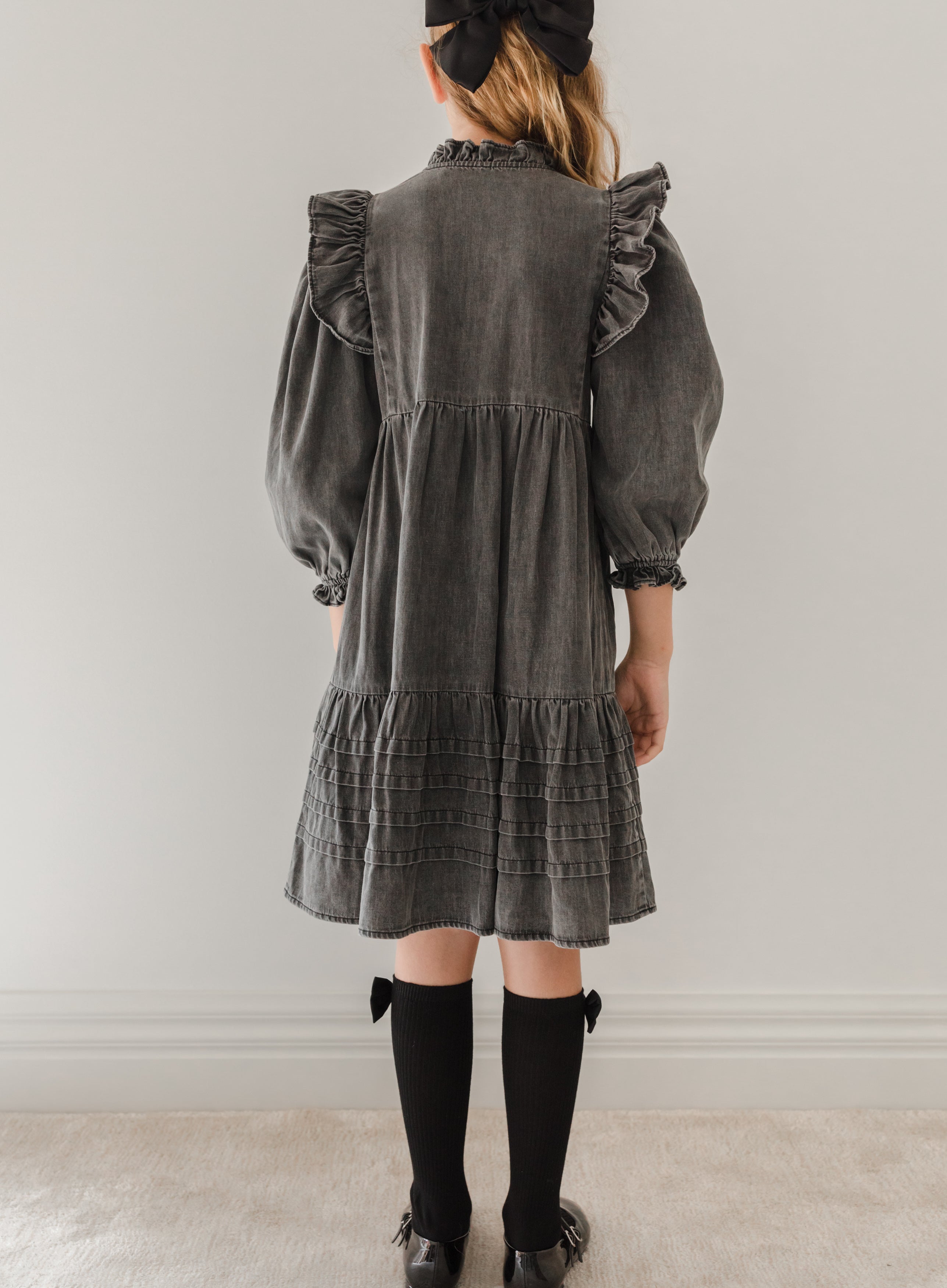 Chambray Pintuck Dress