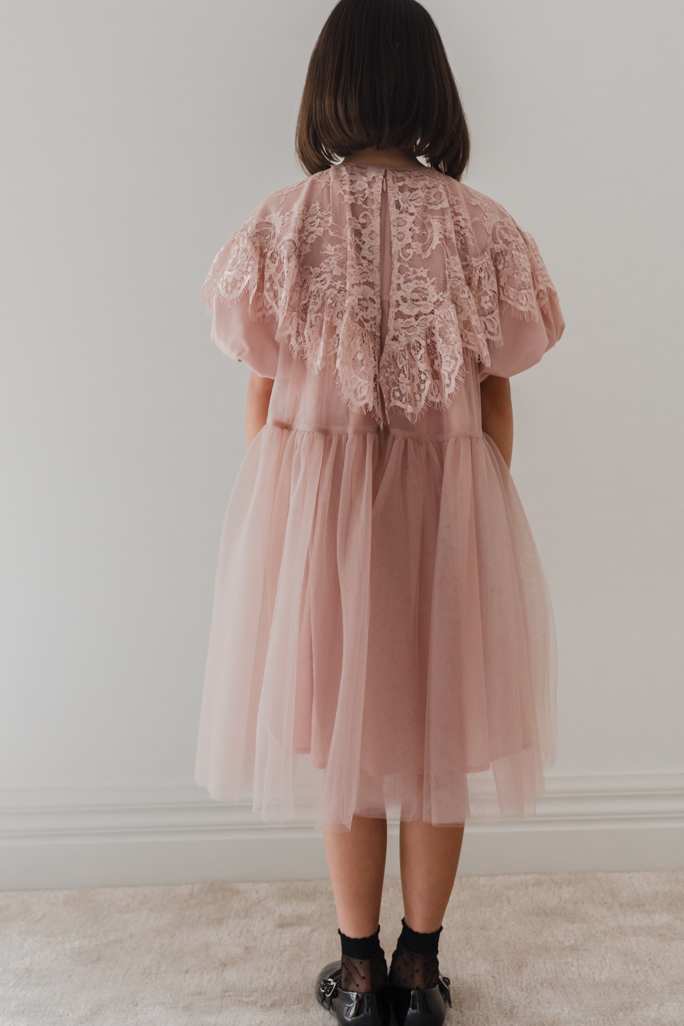 Lace Collar Tulle Babydoll Dress