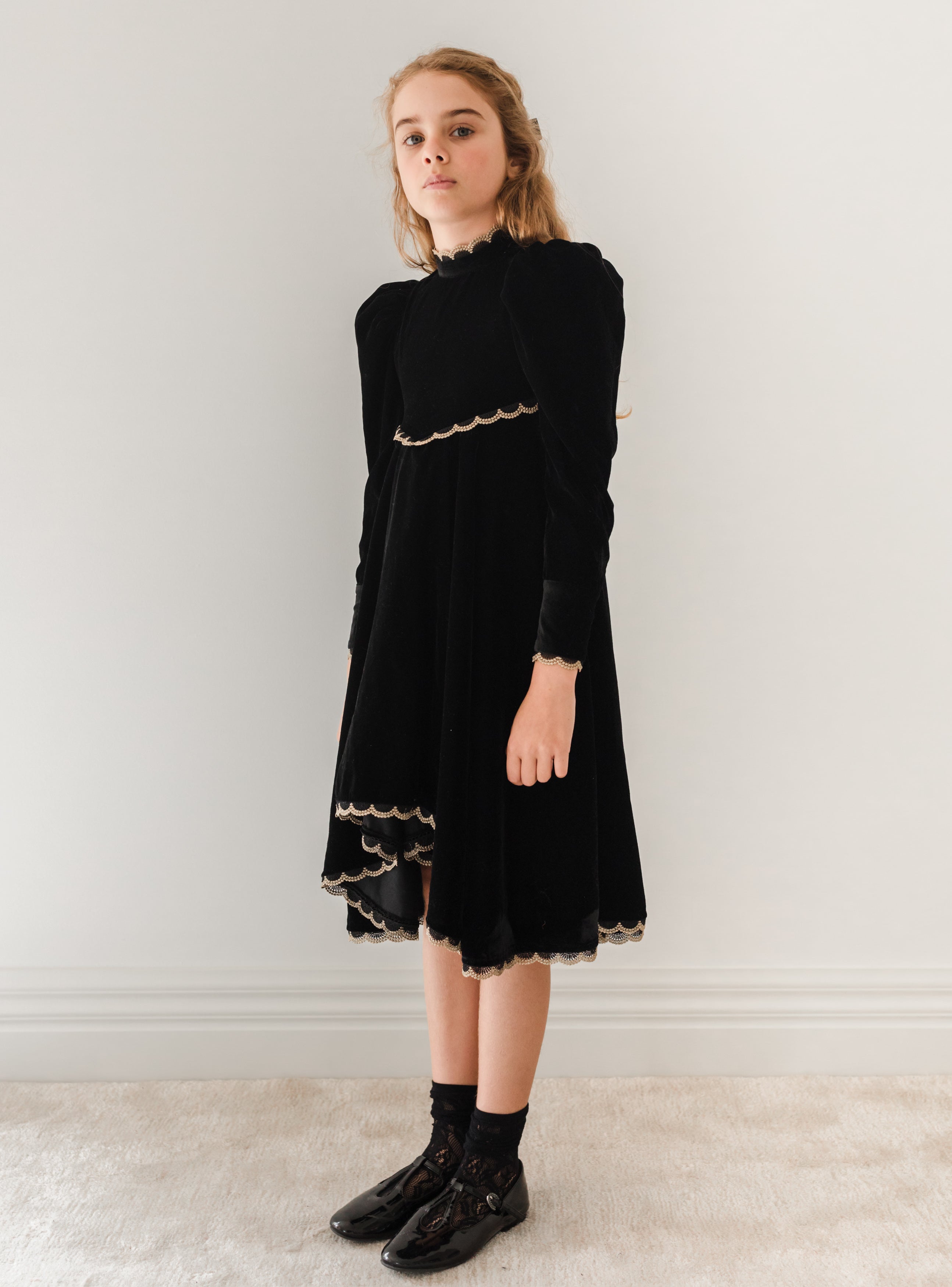 Metallic Lace Velvet Dress