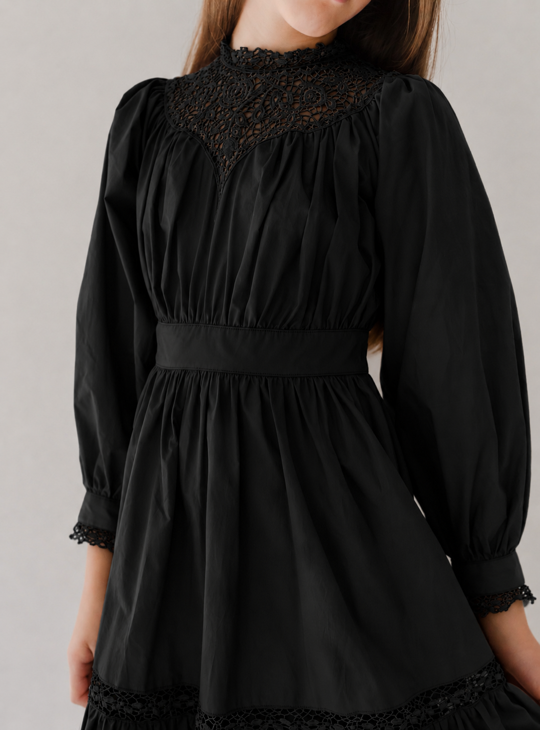 Poplin Applique Midi Dress