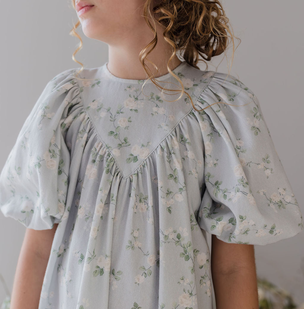 Printed Denim Smock Dress