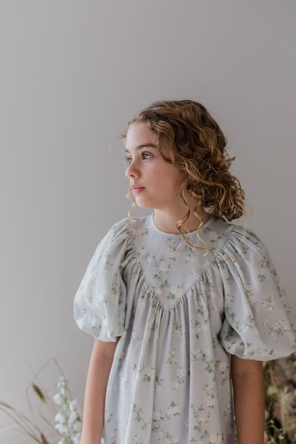 Printed Denim Smock Dress
