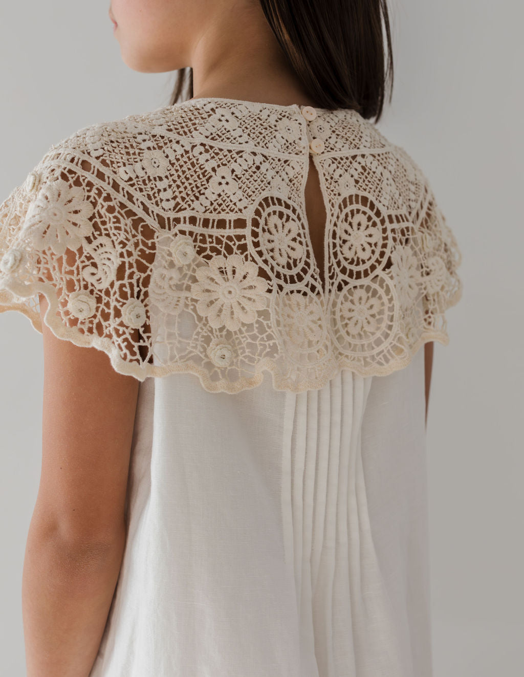 Crochet Cape Linen Dress