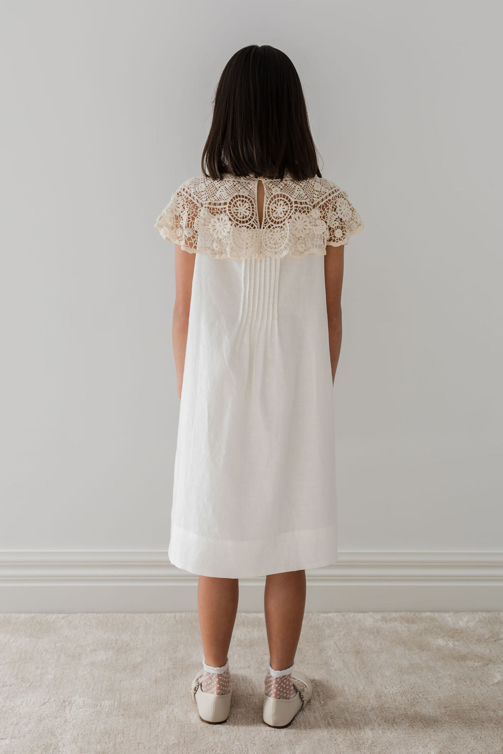 Crochet Cape Linen Dress