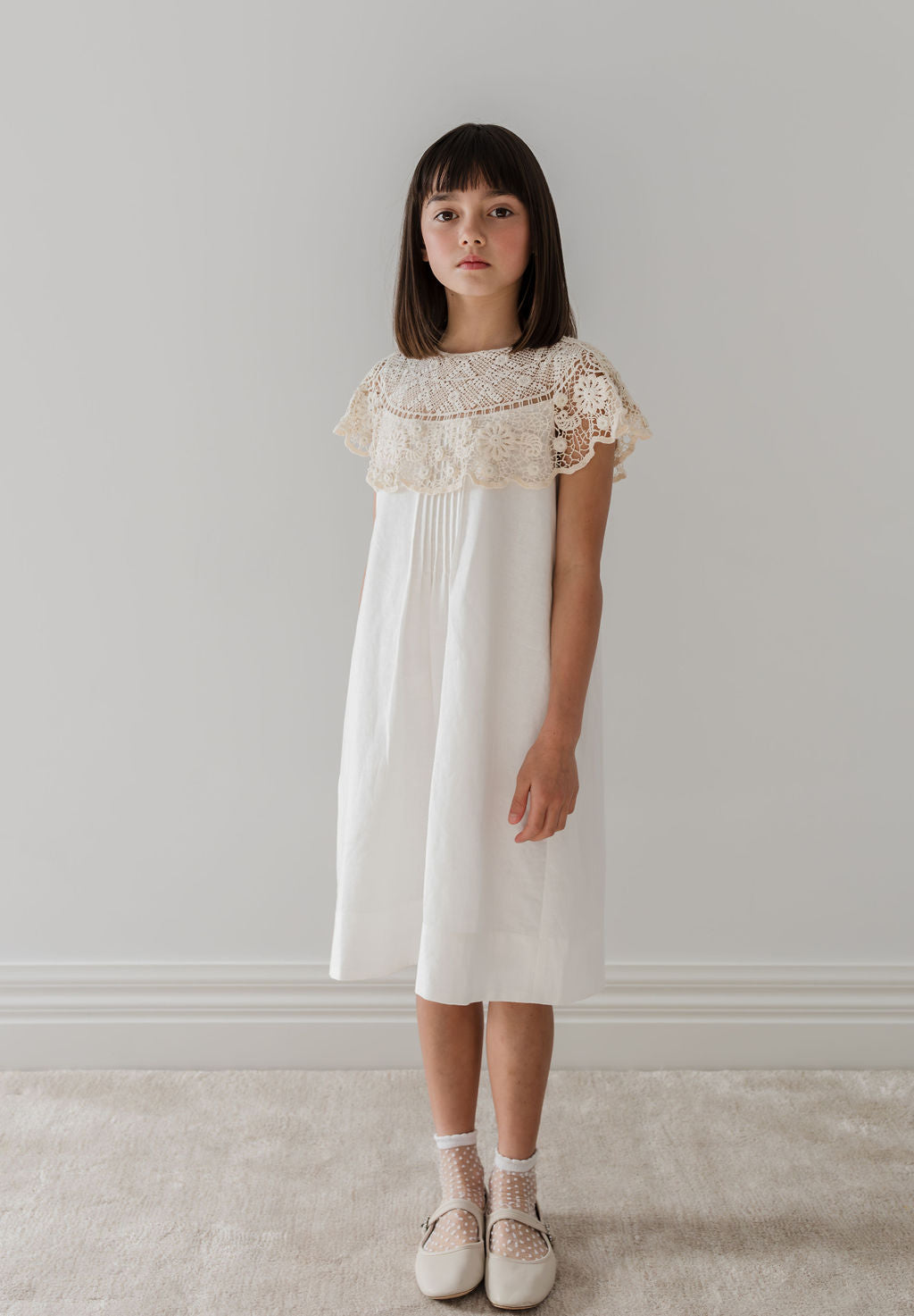 Crochet Cape Linen Dress