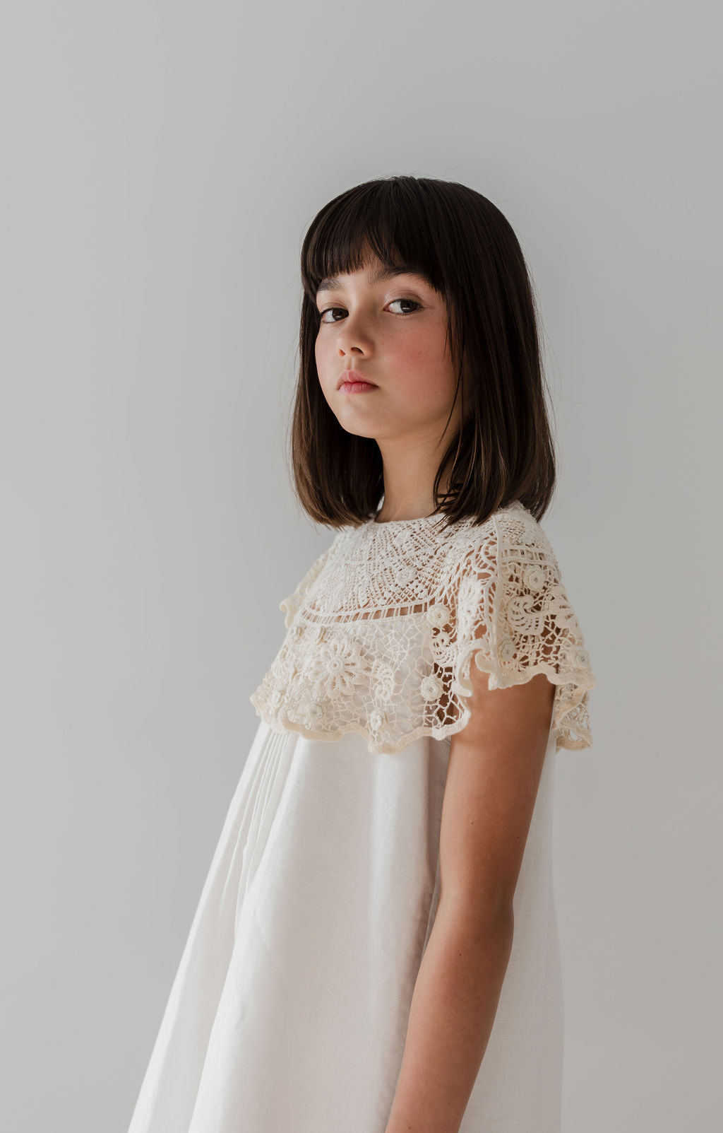 Crochet Cape Linen Dress