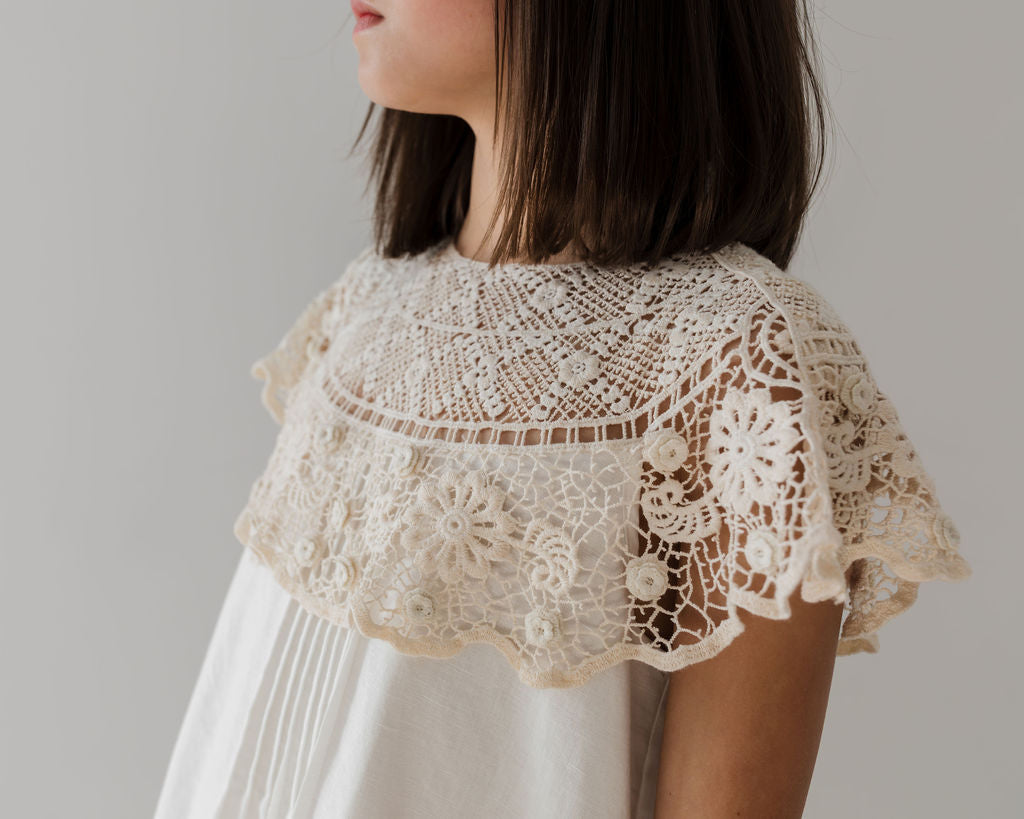 Crochet Cape Linen Dress