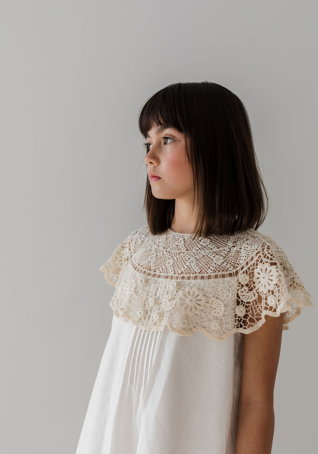 Crochet Cape Linen Dress