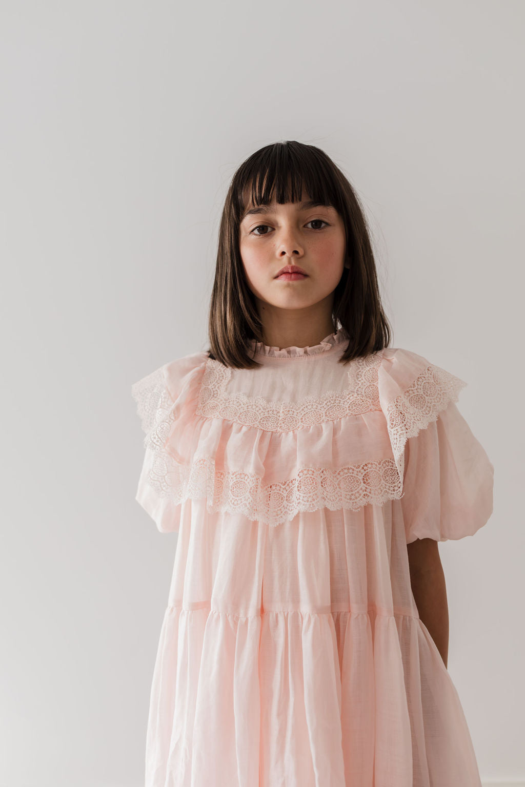 Short Sleeve Poppy Lace Trim Dress