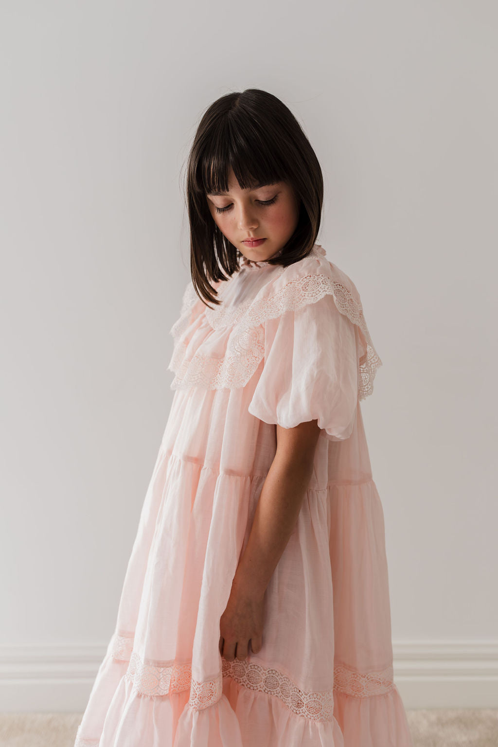 Short Sleeve Poppy Lace Trim Dress