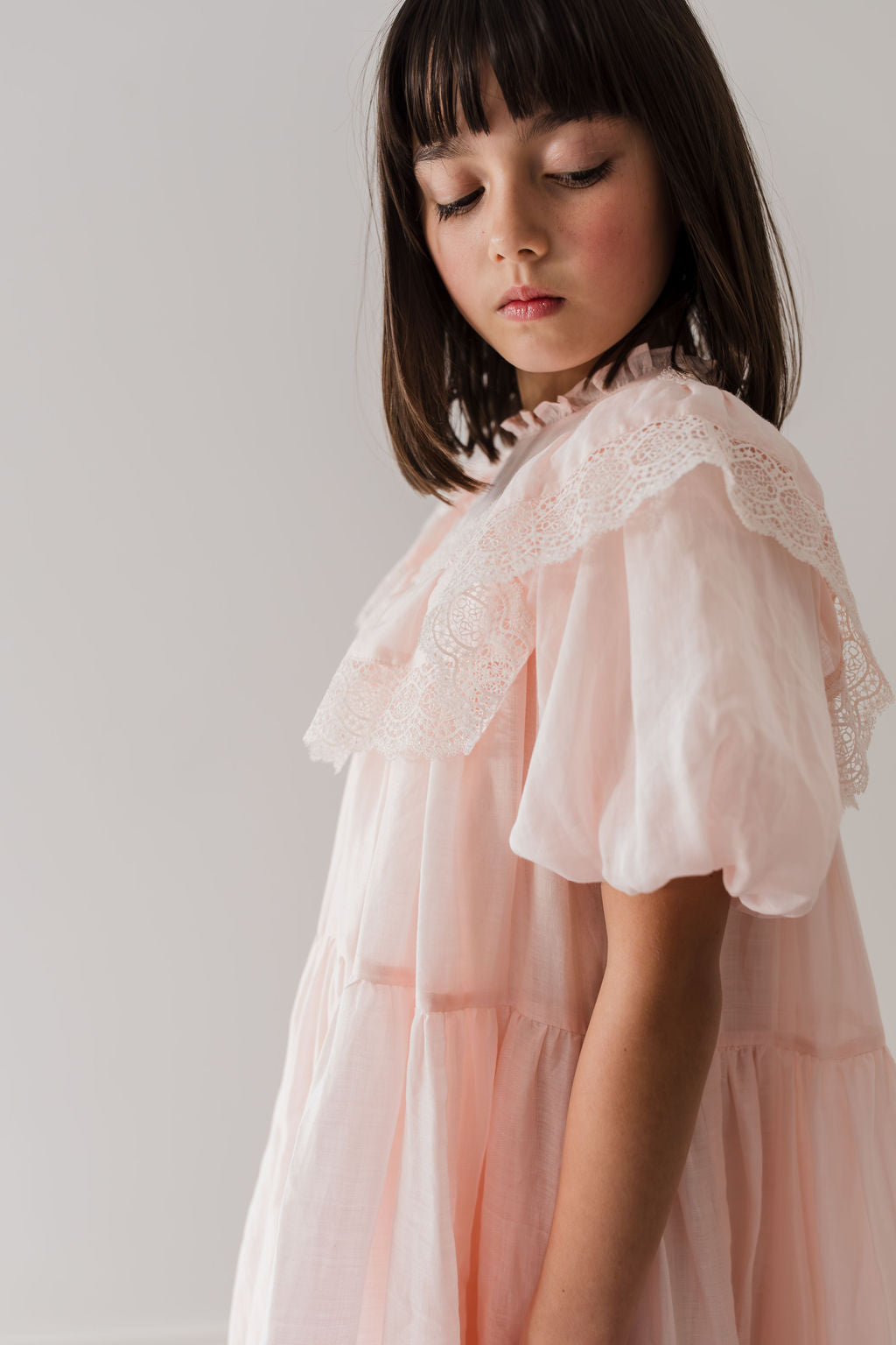 Short Sleeve Poppy Lace Trim Dress