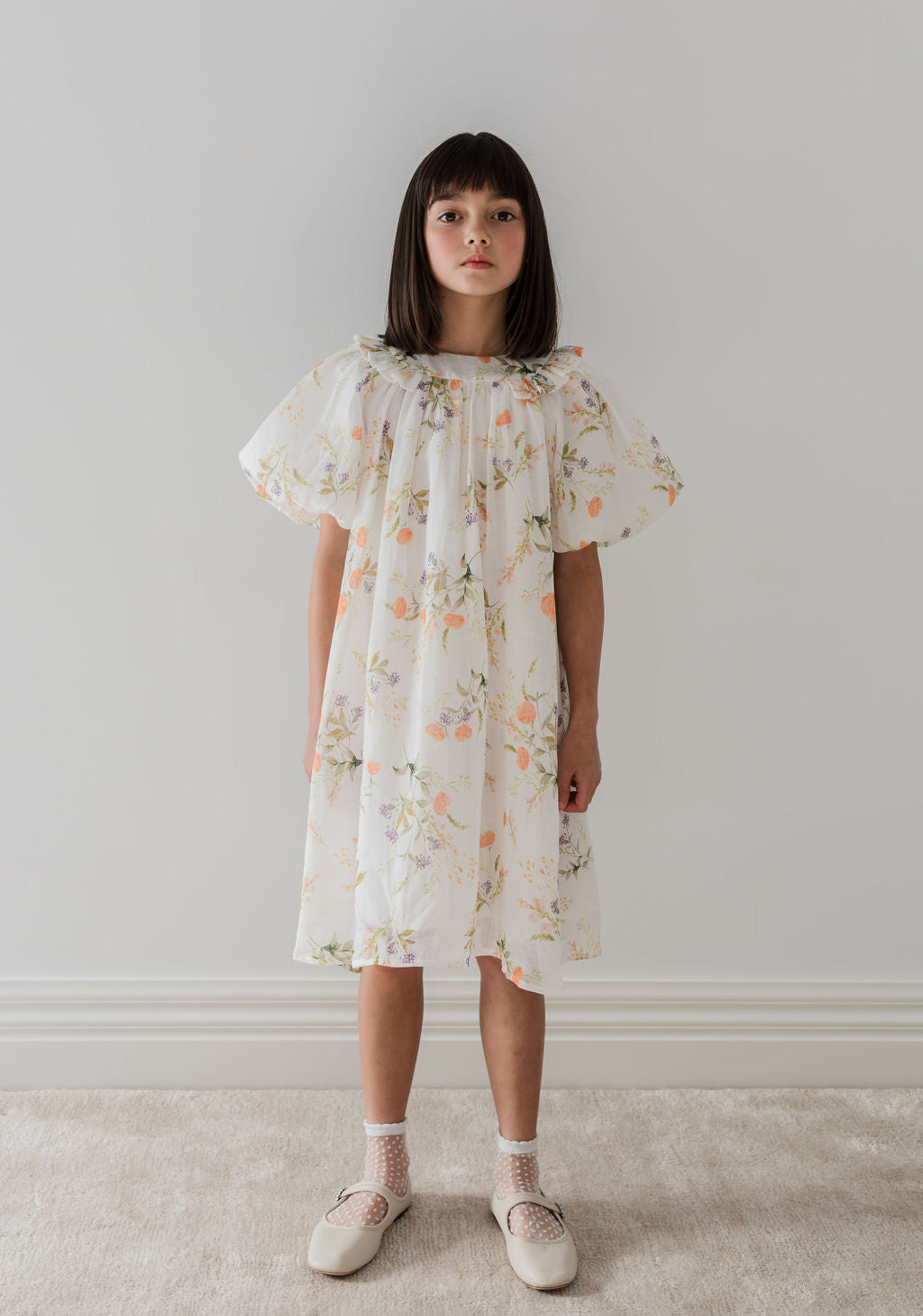Short Sleeve Summer Bouquet Smock Dress