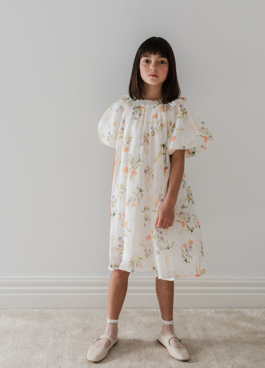 Short Sleeve Summer Bouquet Smock Dress