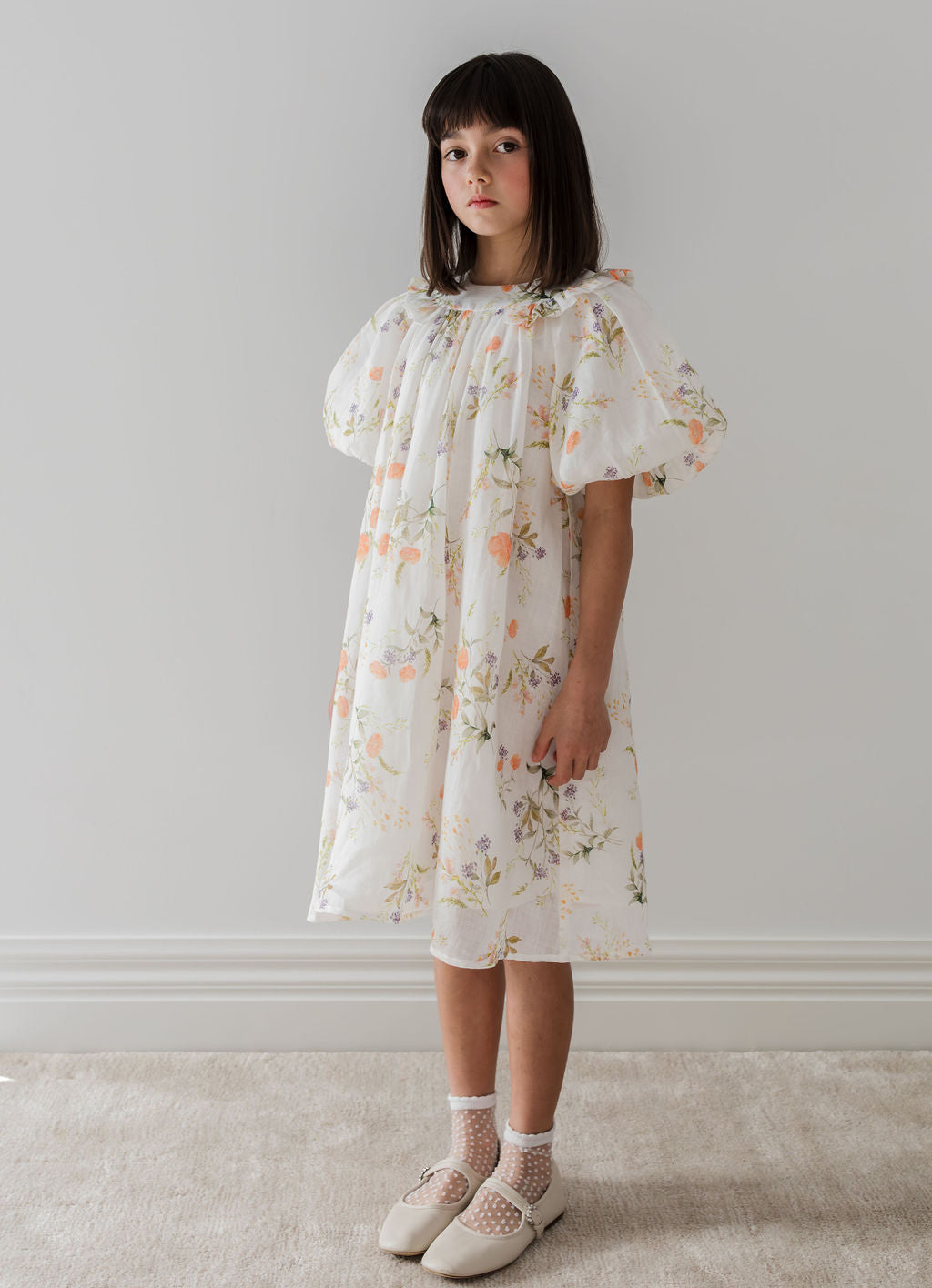 Short Sleeve Summer Bouquet Smock Dress