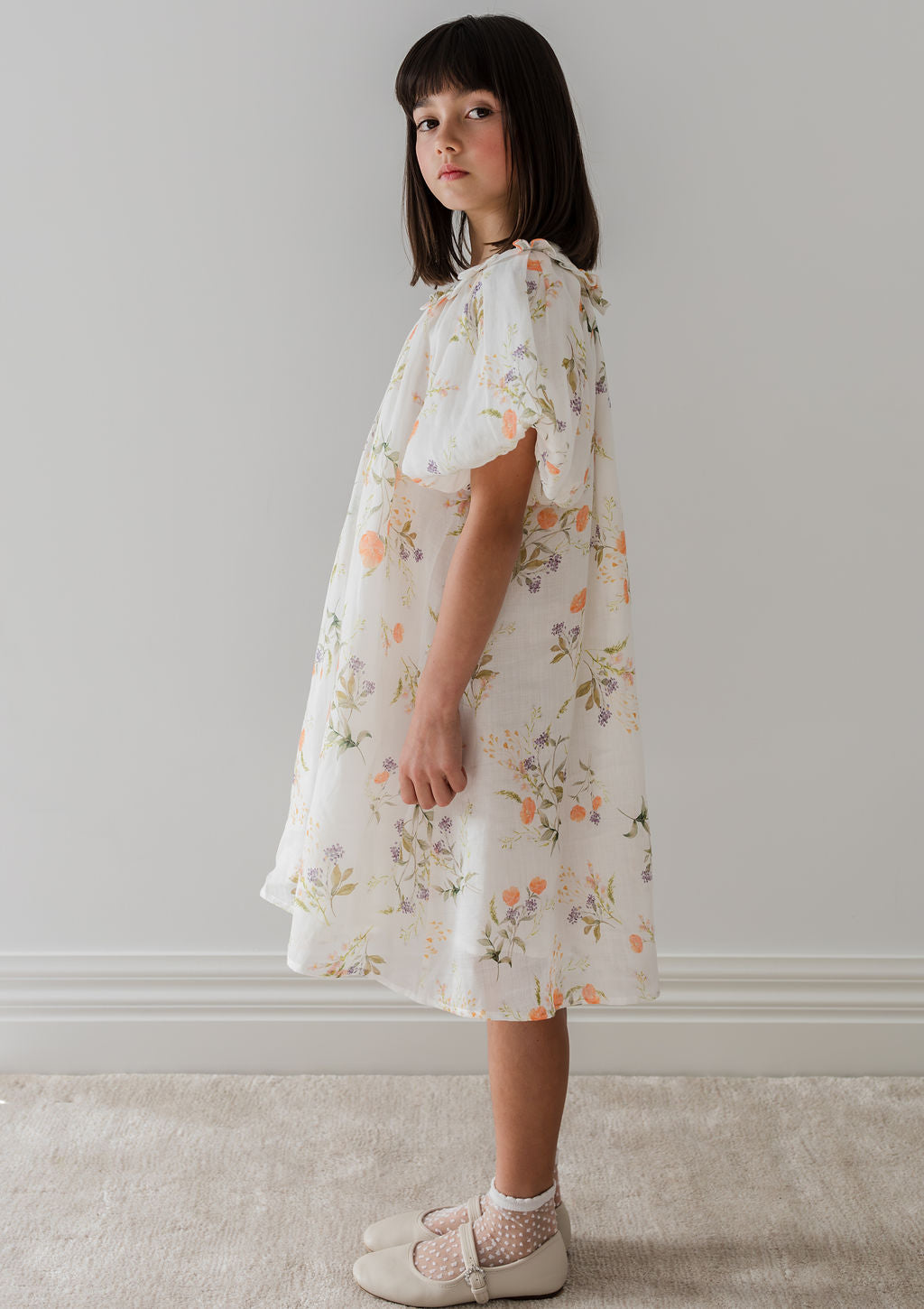 Short Sleeve Summer Bouquet Smock Dress
