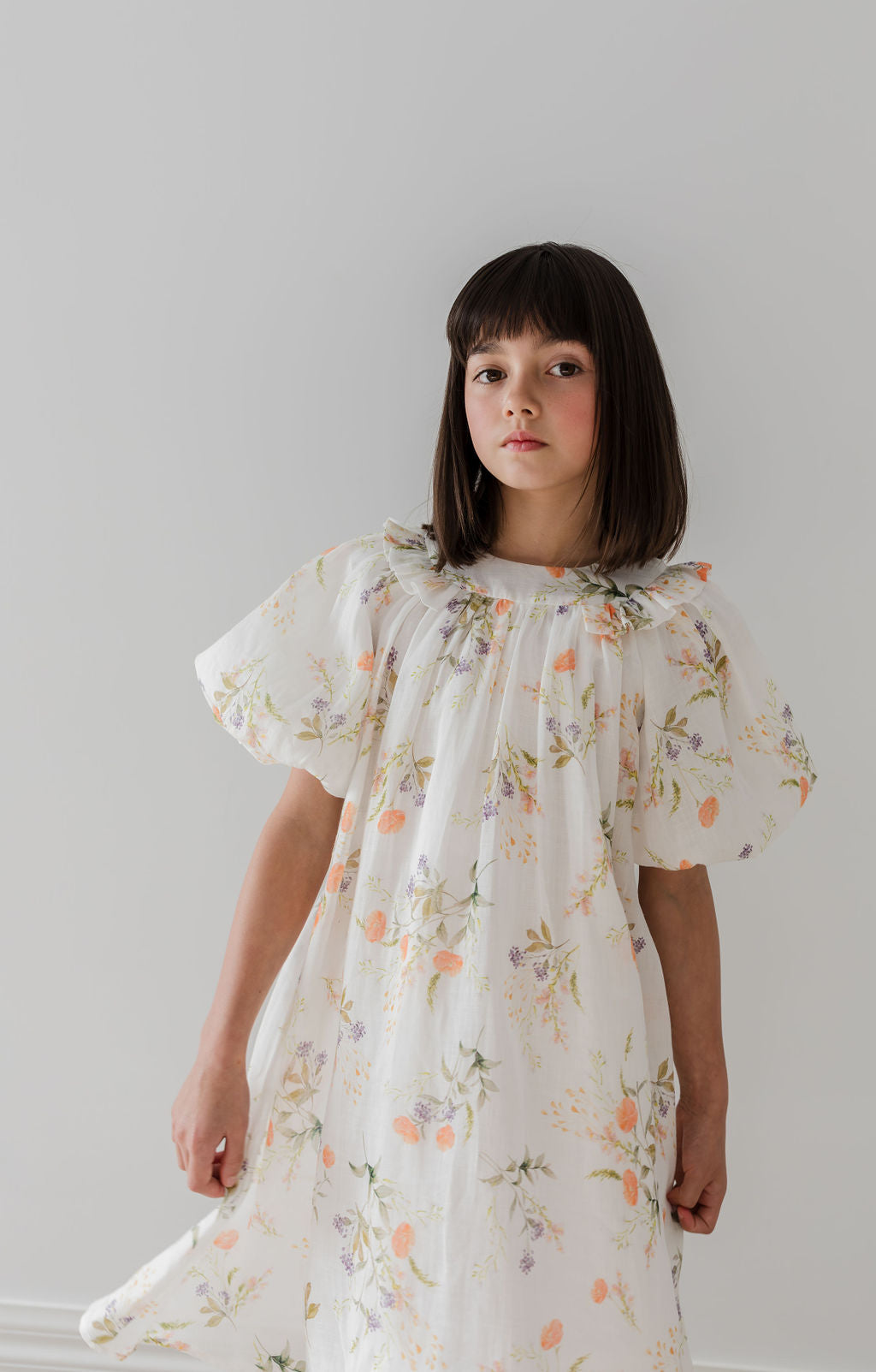 Short Sleeve Summer Bouquet Smock Dress