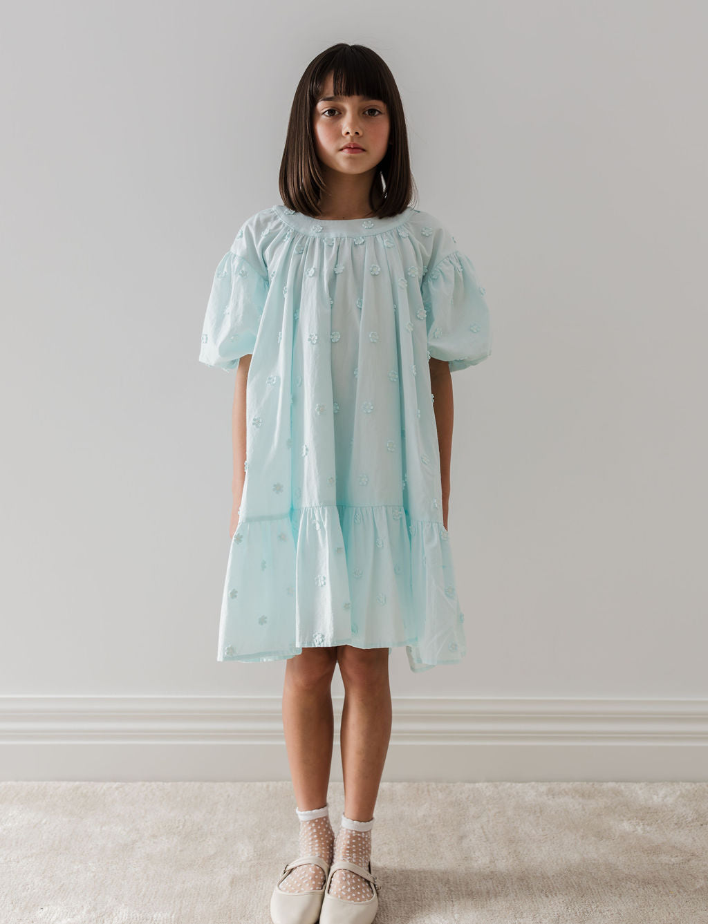 Daisy Applique Dress With Bow