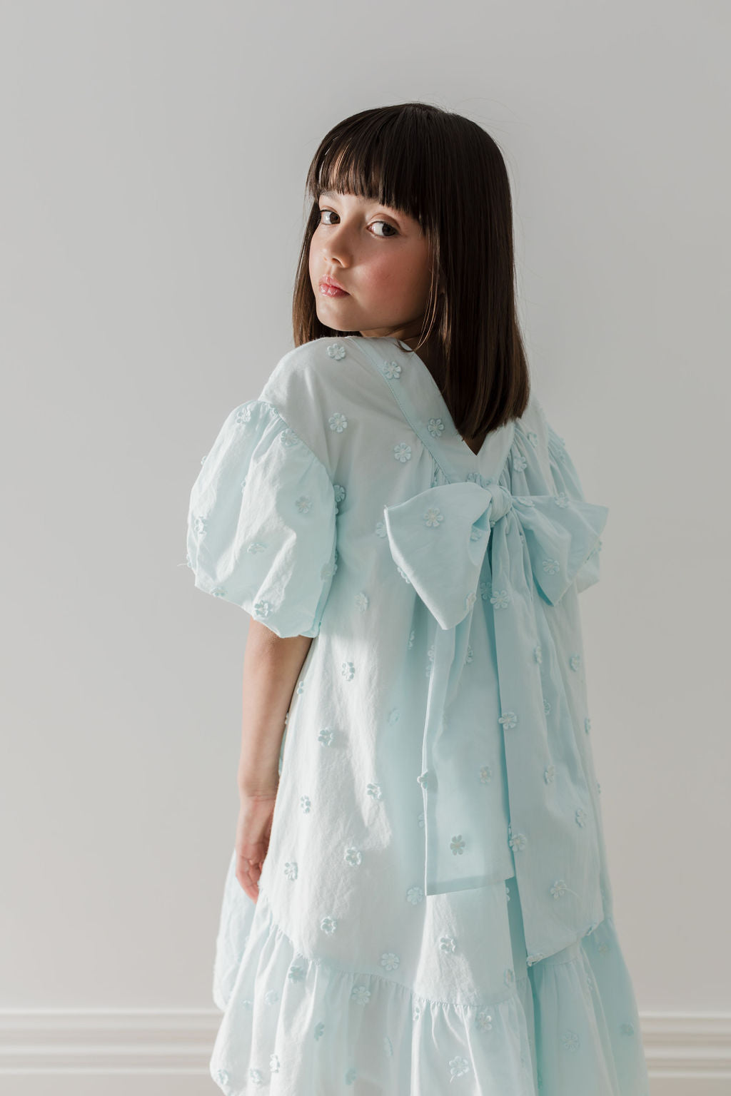 Daisy Applique Dress With Bow