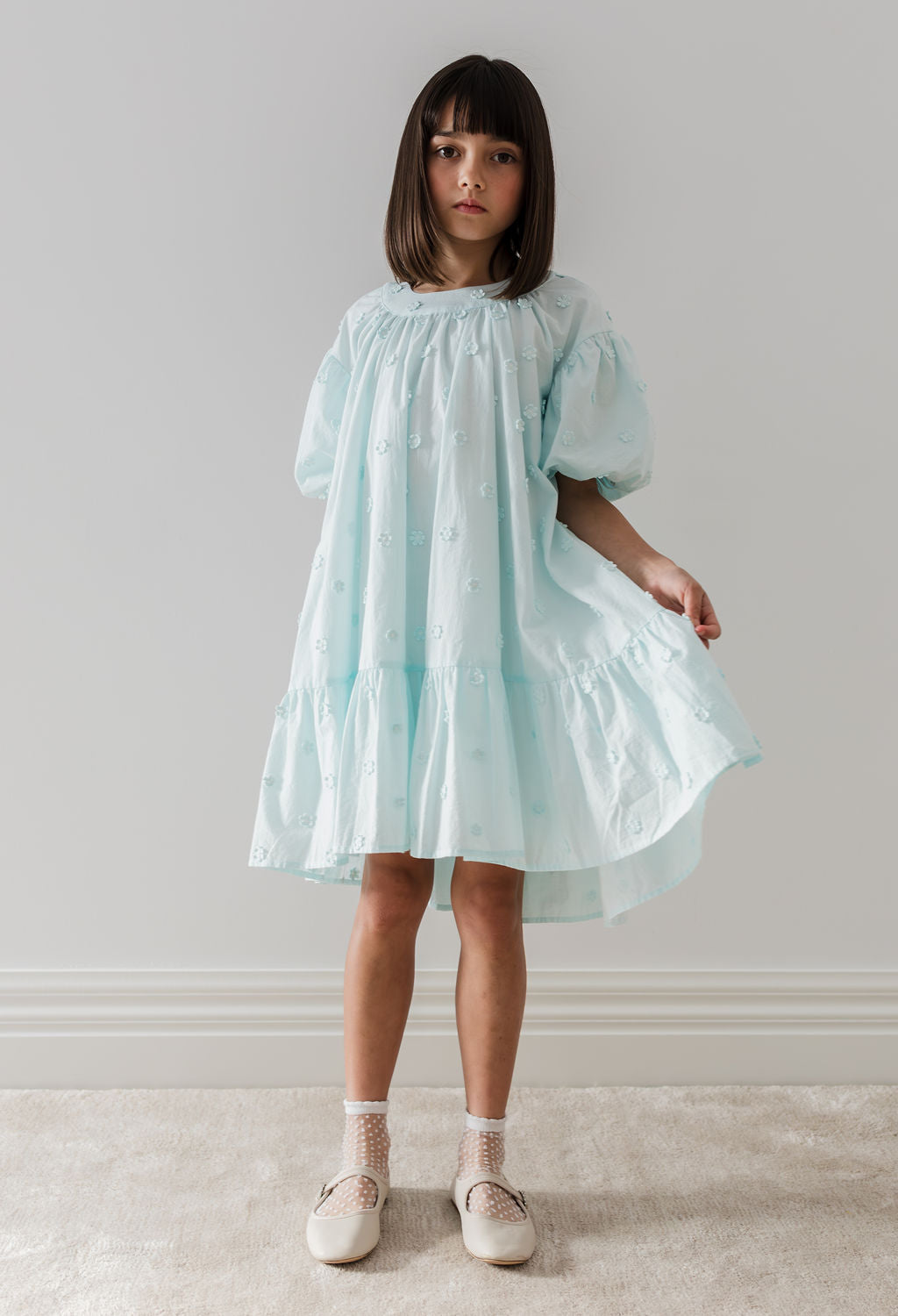 Daisy Applique Dress With Bow